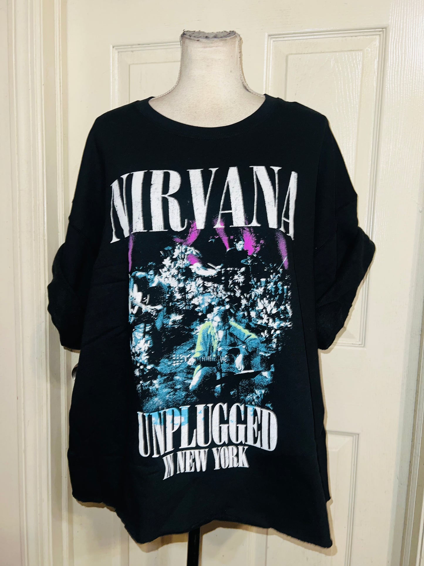 Nirvana Oversized Distressed Sweatshirt Tee
