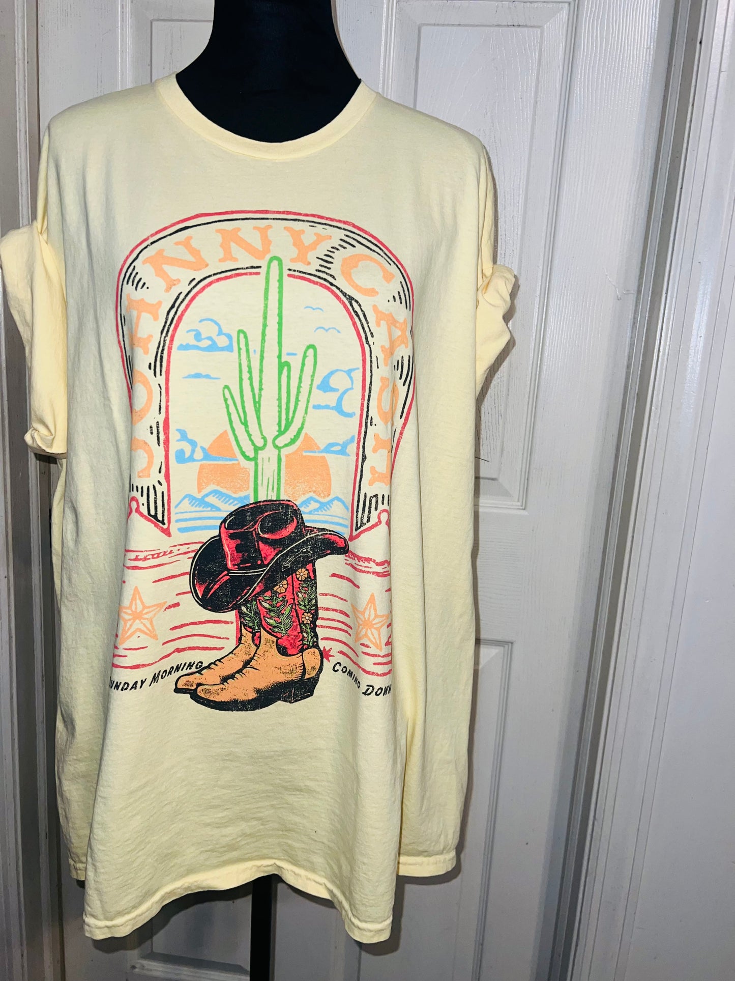 Johnny Cash Oversized Distressed Tee