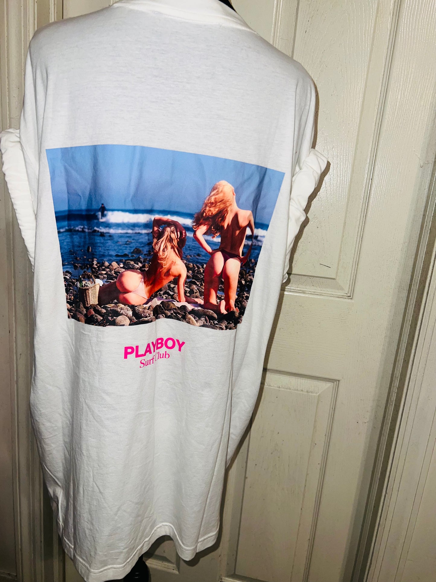 Playboy Surf Club Double Sided Oversized Distressed Tee