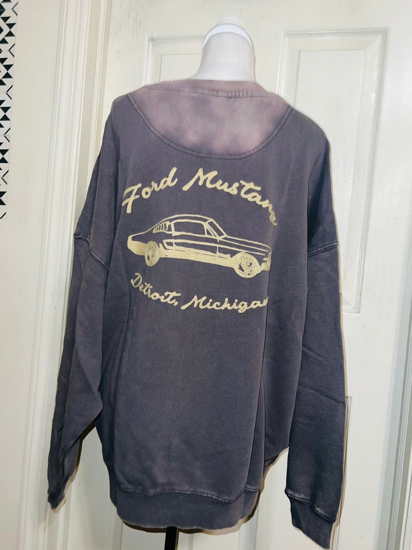 Ford Mustang Double Sided Oversized Distressed Sweatshirt