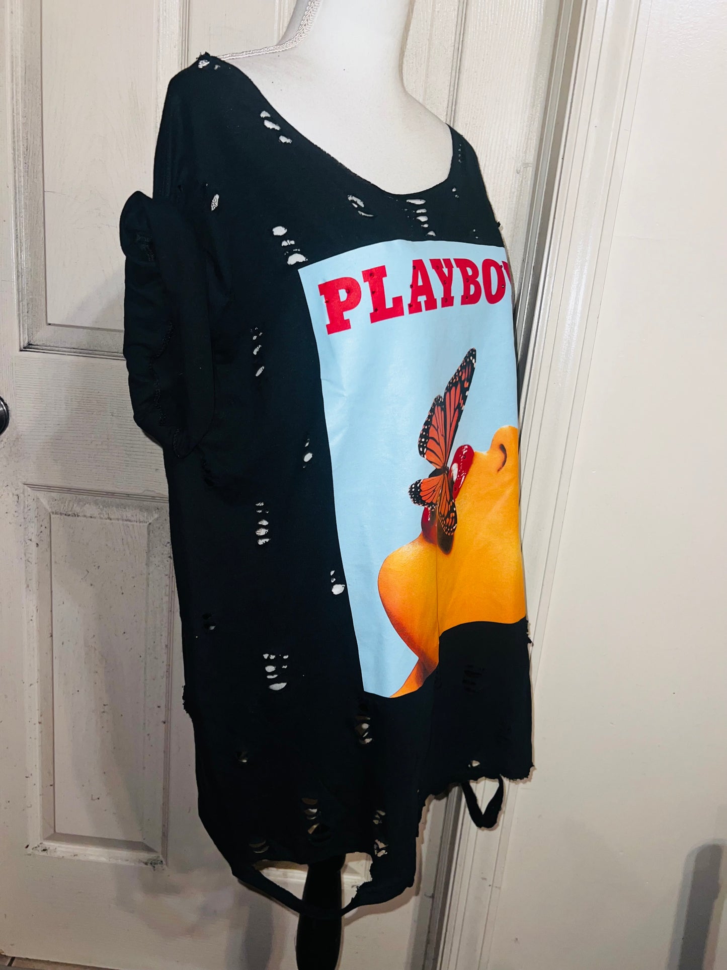 Playboy Oversized Distressed Tee