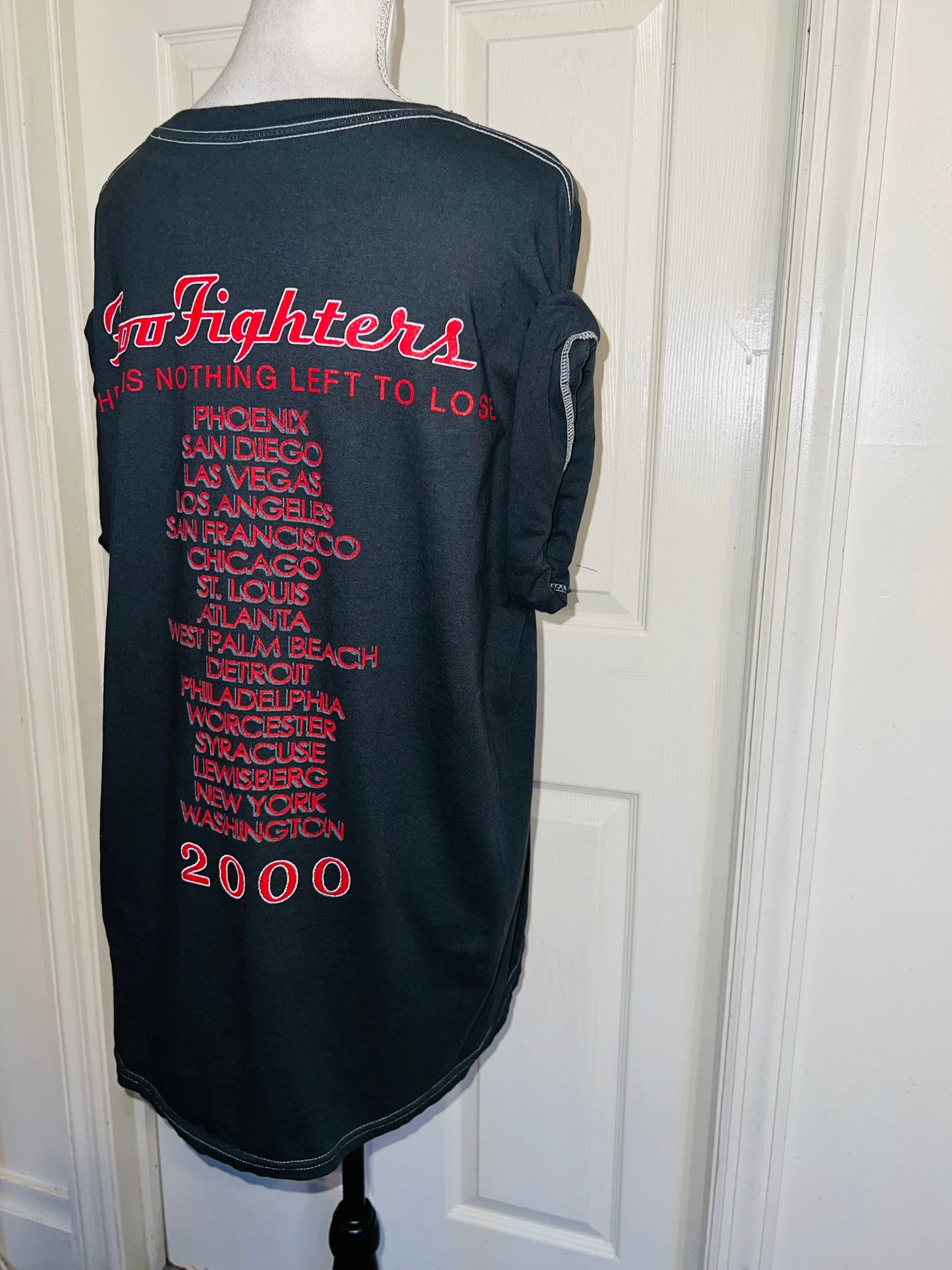 Foo Fighters Double Sided Oversized Distressed Tee