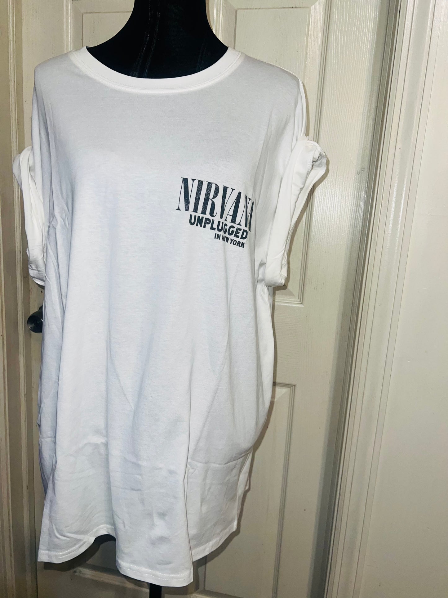 Nirvana Double Sided Oversized Distressed Tee