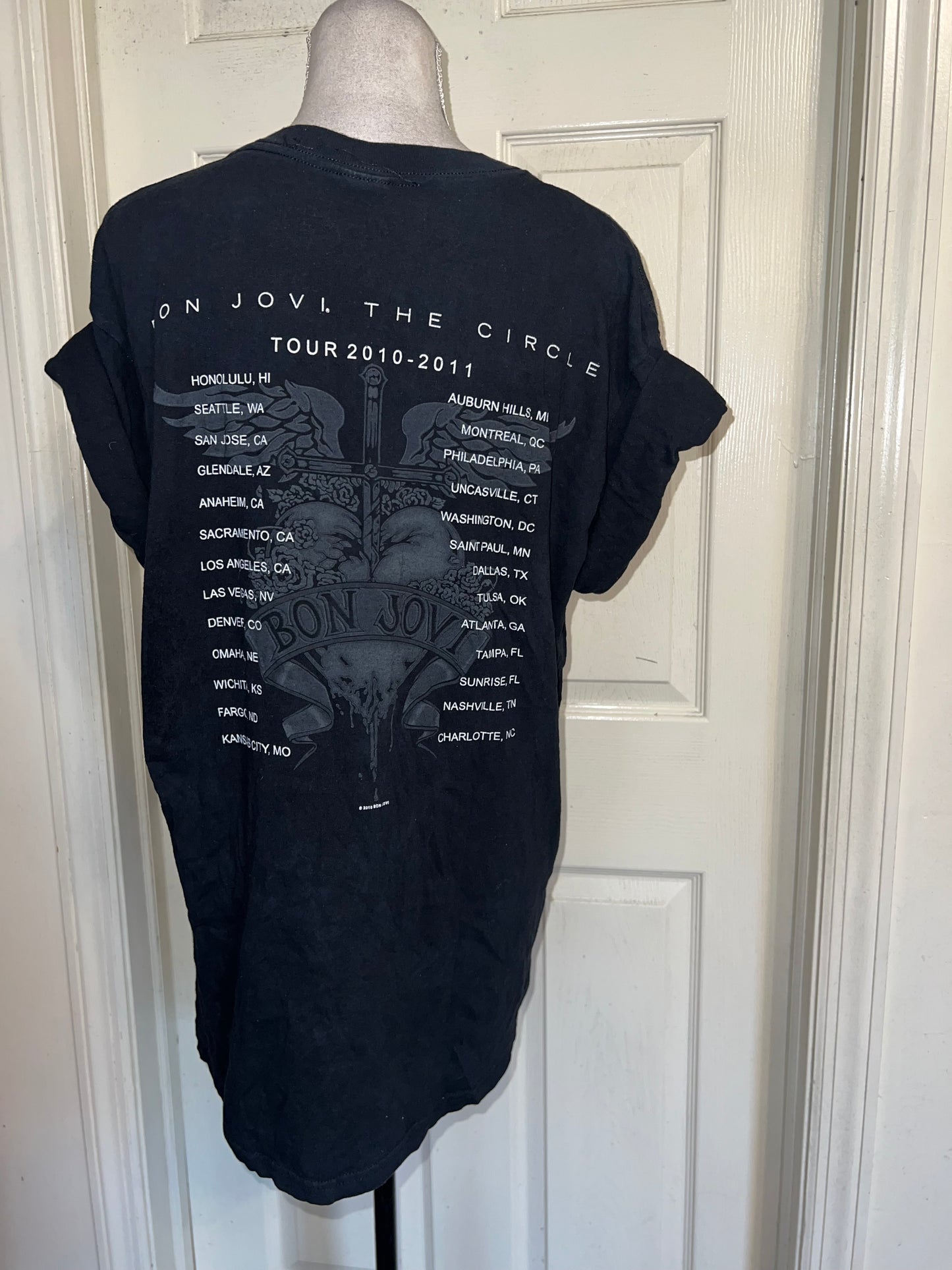Bon Jovi Double Sided Oversized Distressed Tee