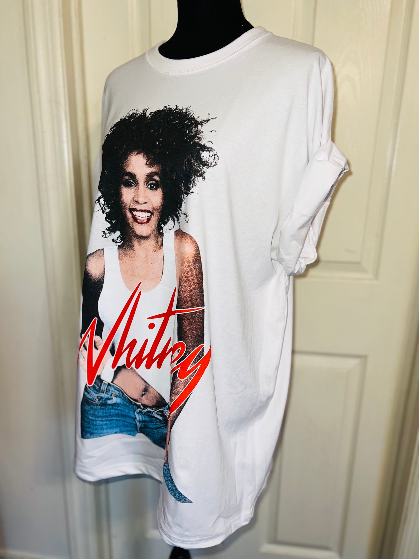 Whitney Houston Oversized Distressed Tee