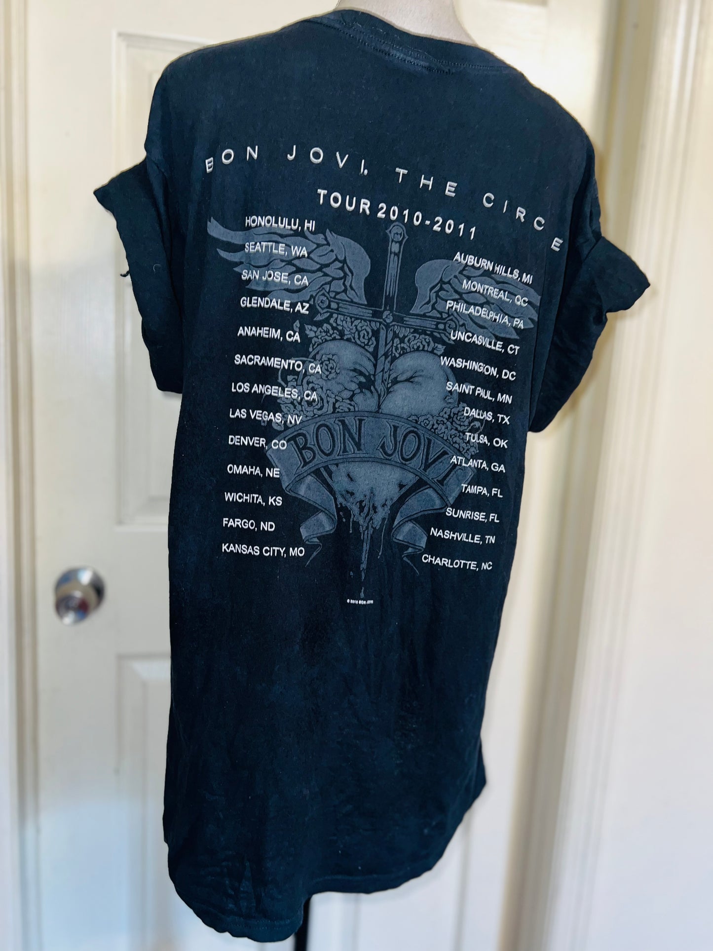 Bon Jovi Double Sided Oversized Distressed Tee