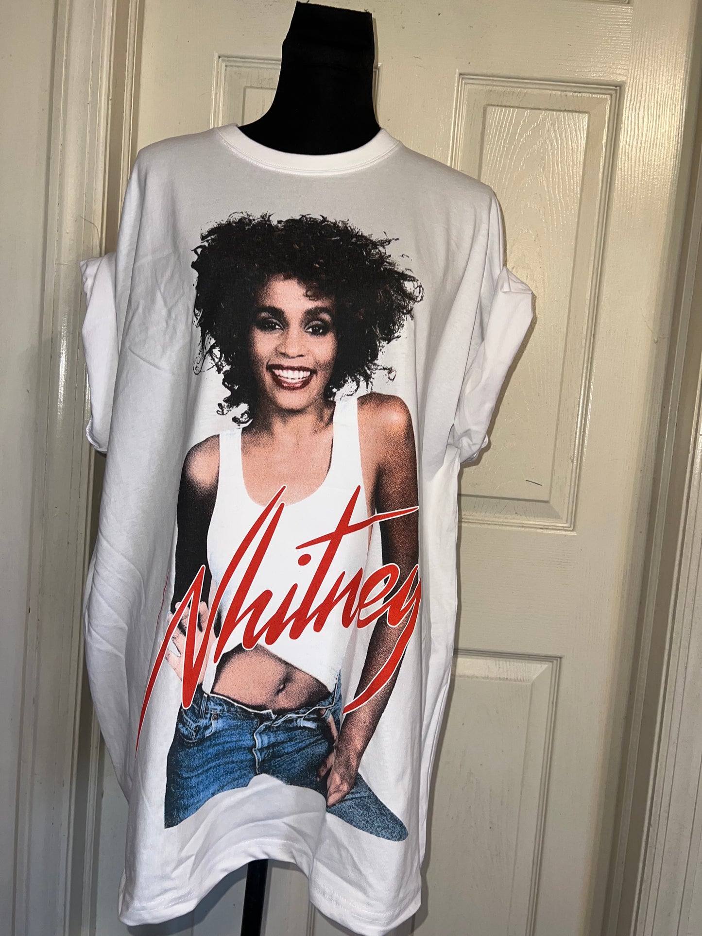 Whitney Houston Oversized Distressed Tee