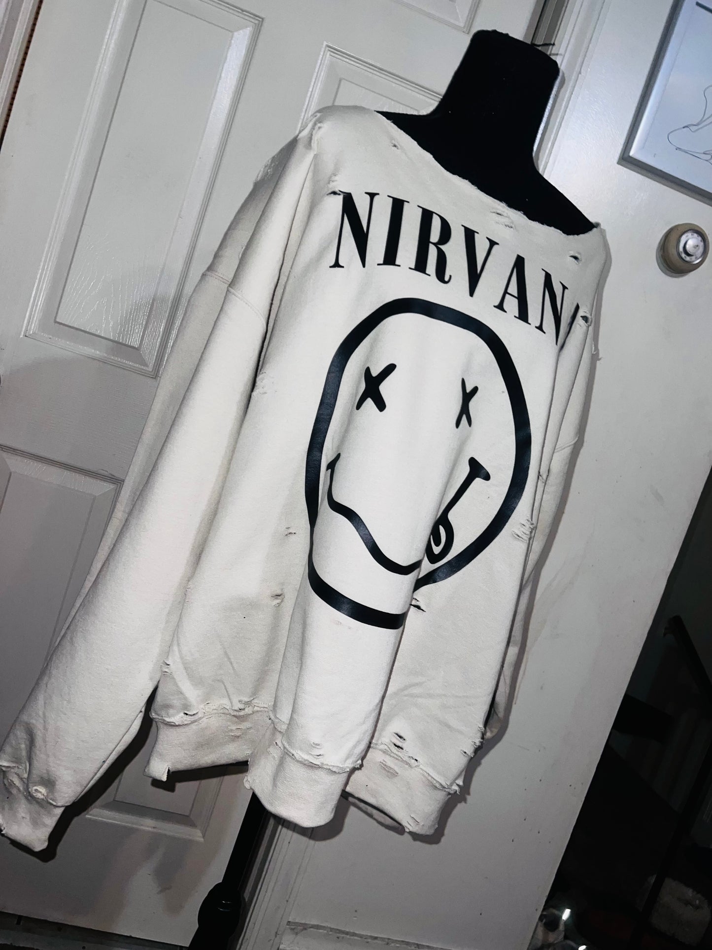 Nirvana Oversized Distressed Sweatshirt
