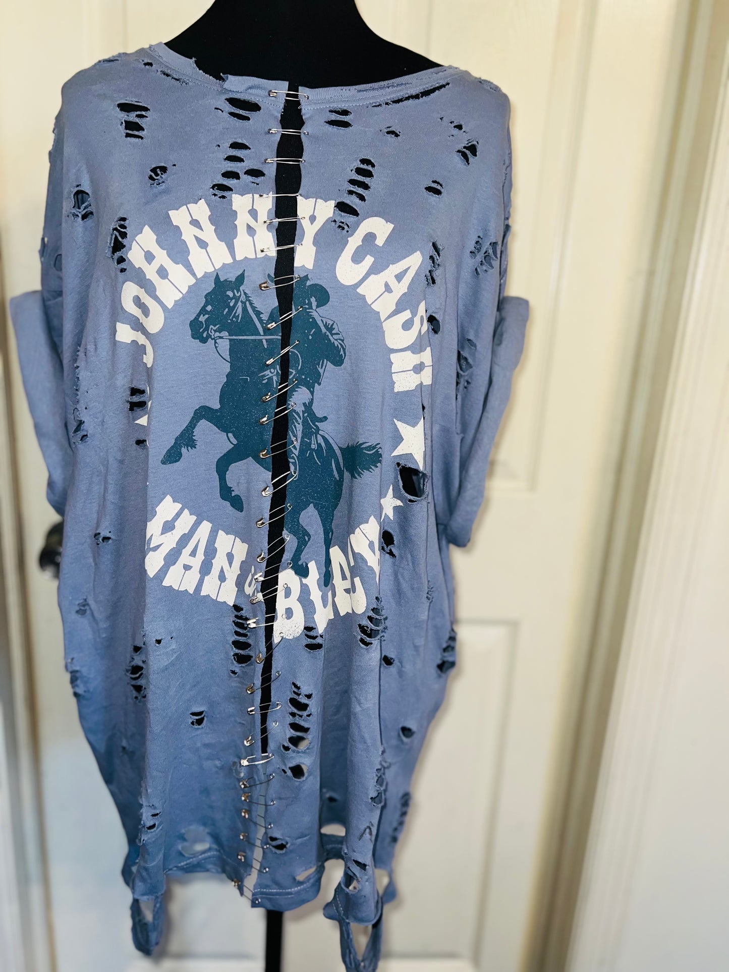 Johnny Cash Split Oversized Distressed Tee
