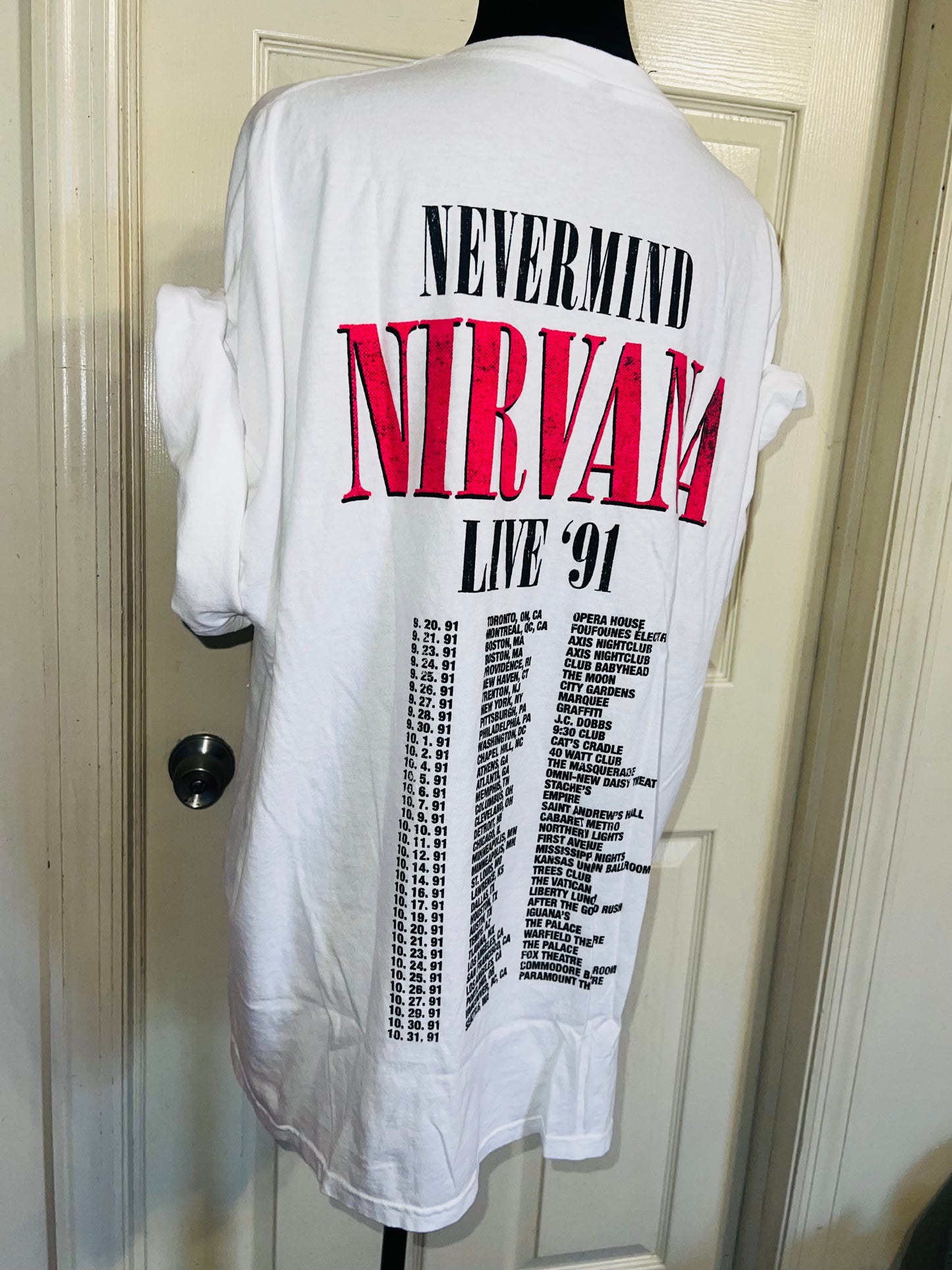 Nirvana Double Sided Oversized Distressed Tee