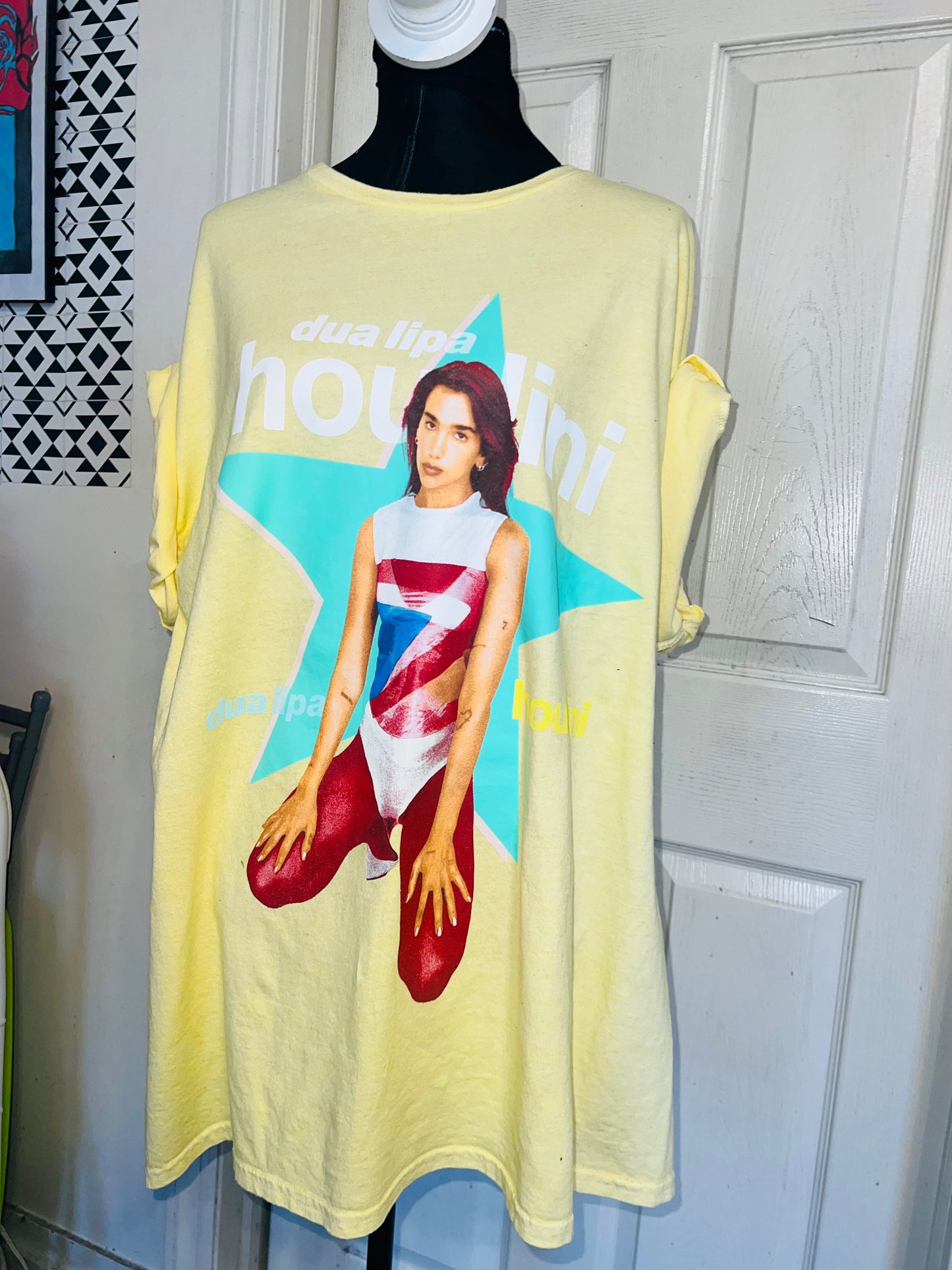 Dua Lipa Oversized Distressed Tee