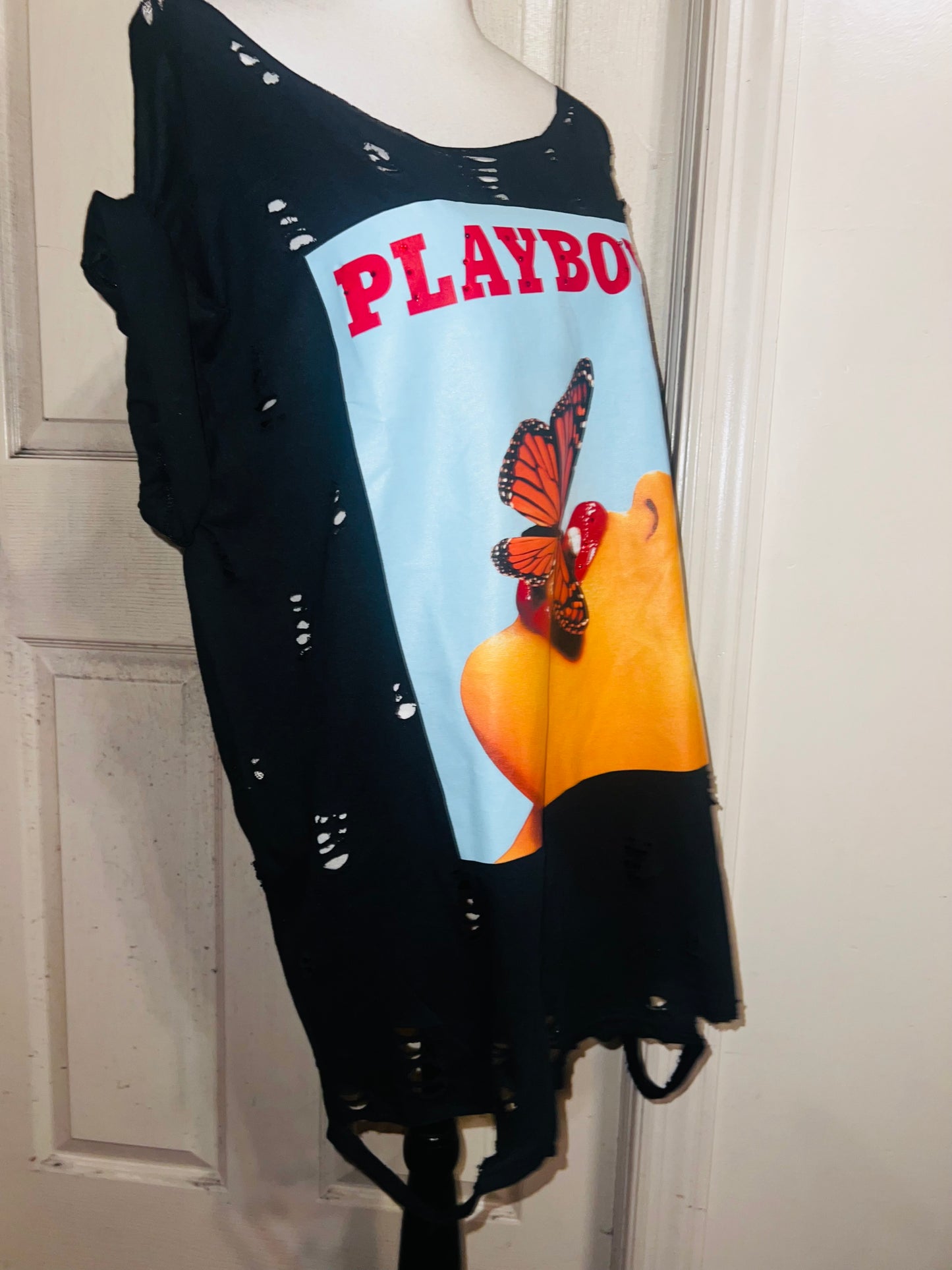 Playboy Oversized Distressed Tee