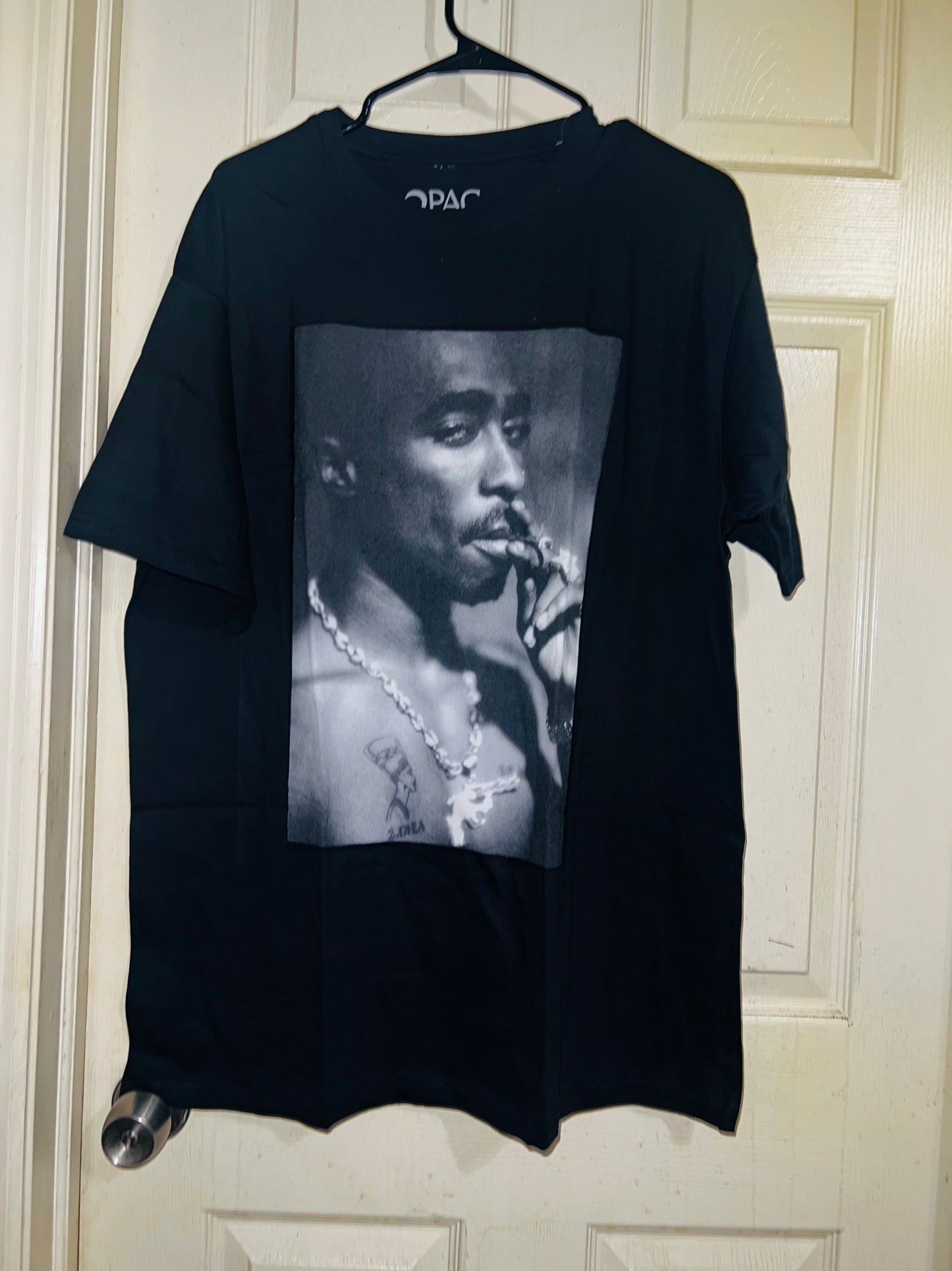 Tupac Portrait Oversized Distressed Tee