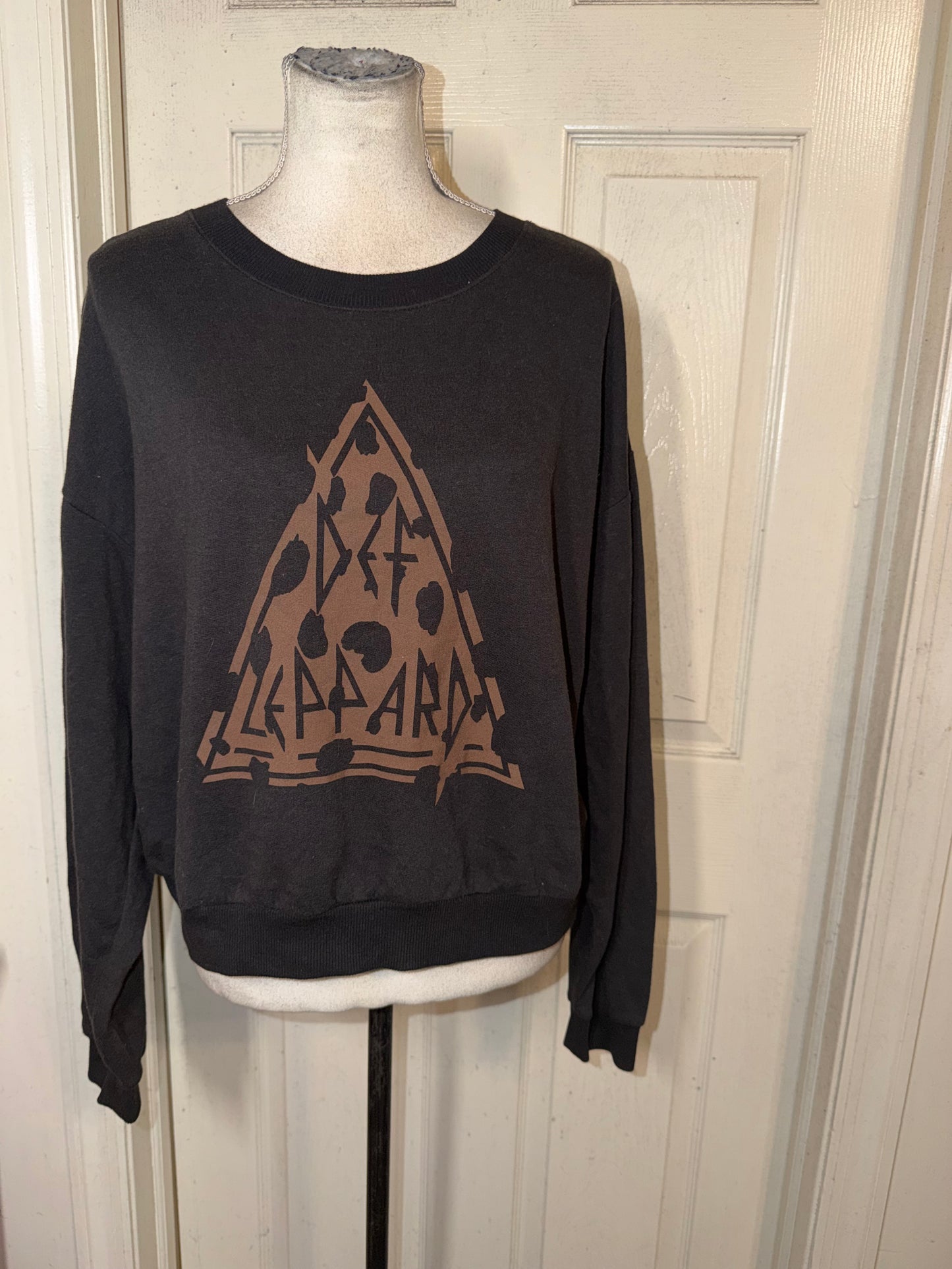 Def Leppard Oversized Distressed Sweatshirt