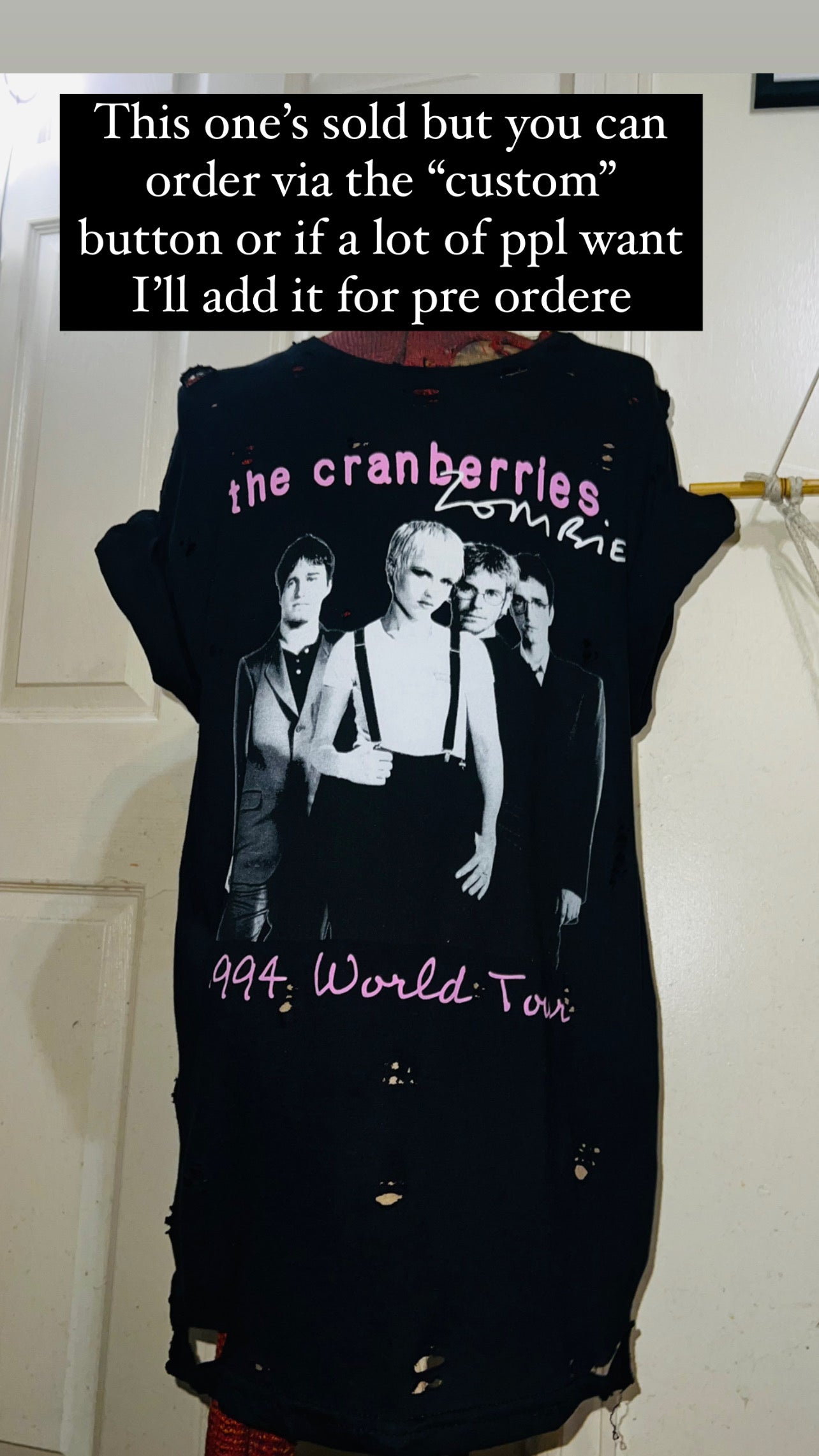 The Cranberries Oversized Distressed Tee