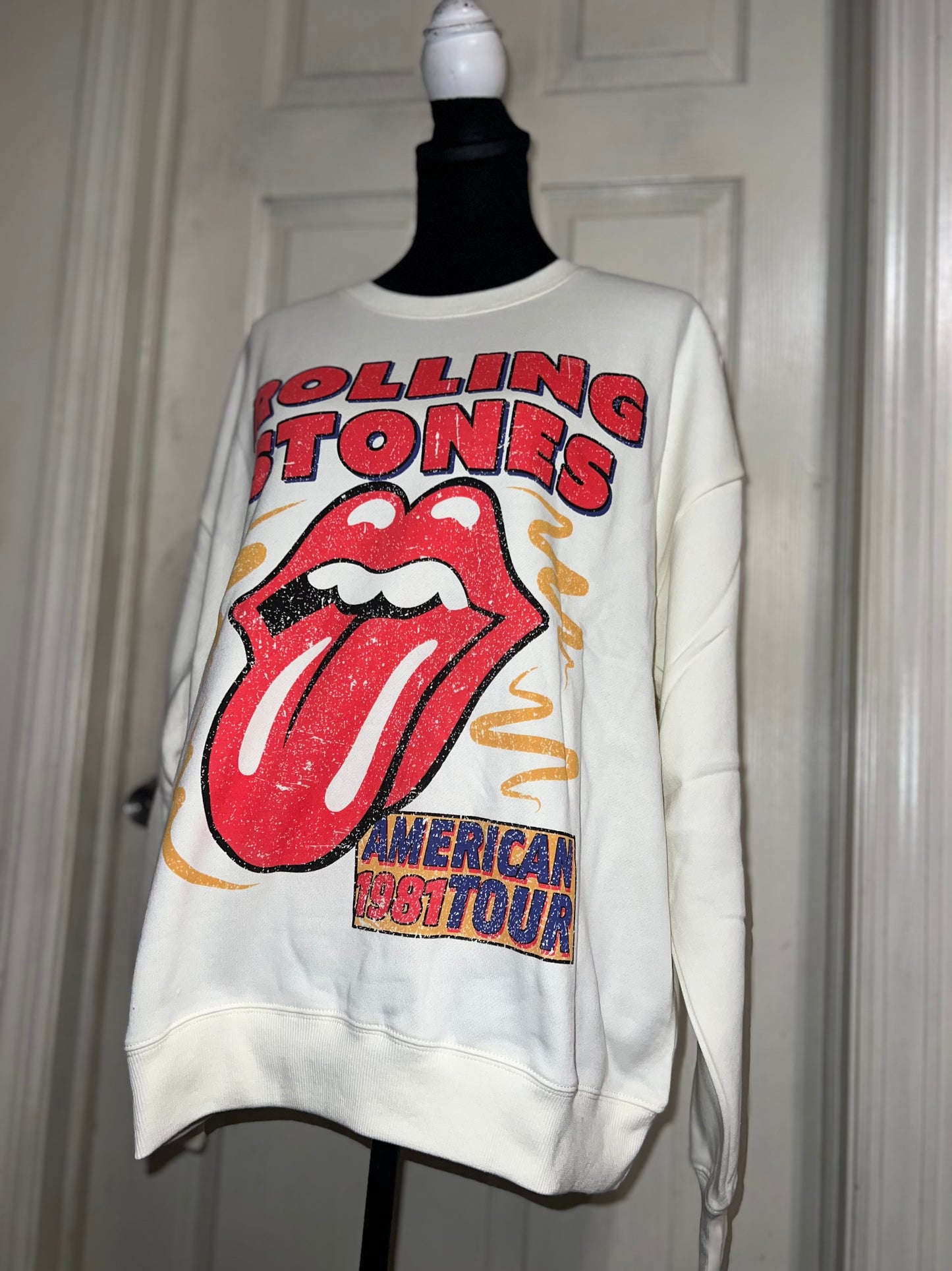 The Rolling Stones Oversized Distressed Sweatshirt