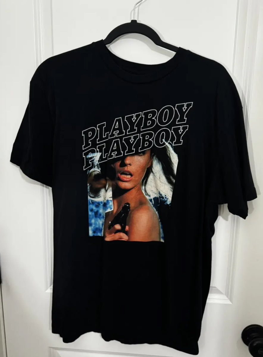 Playboy Oversized Distressed Tee