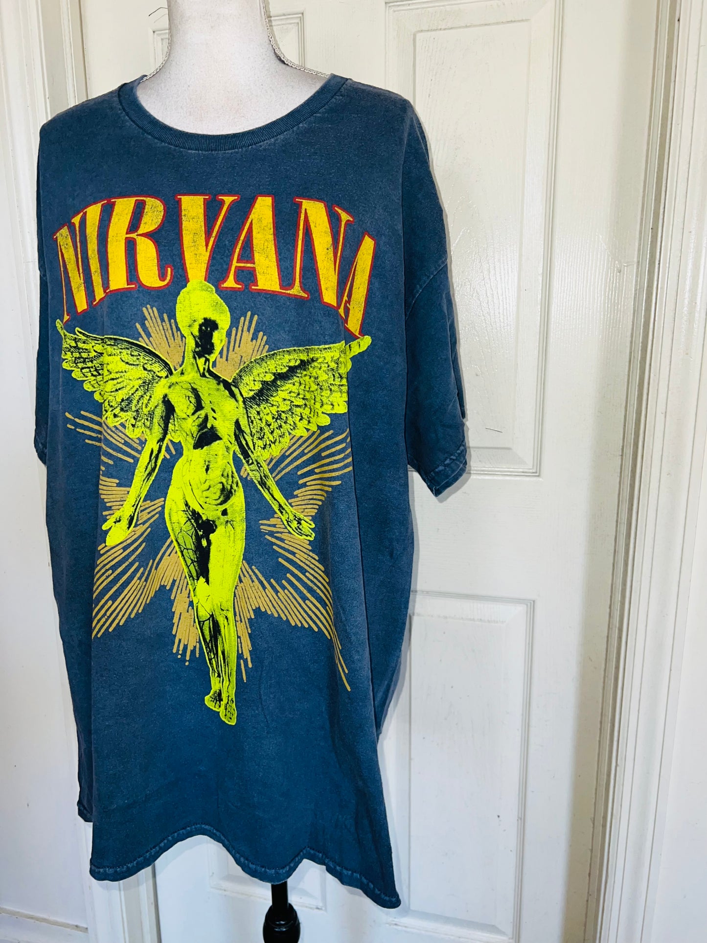 Nirvana Double Sided Oversized Distressed Tee