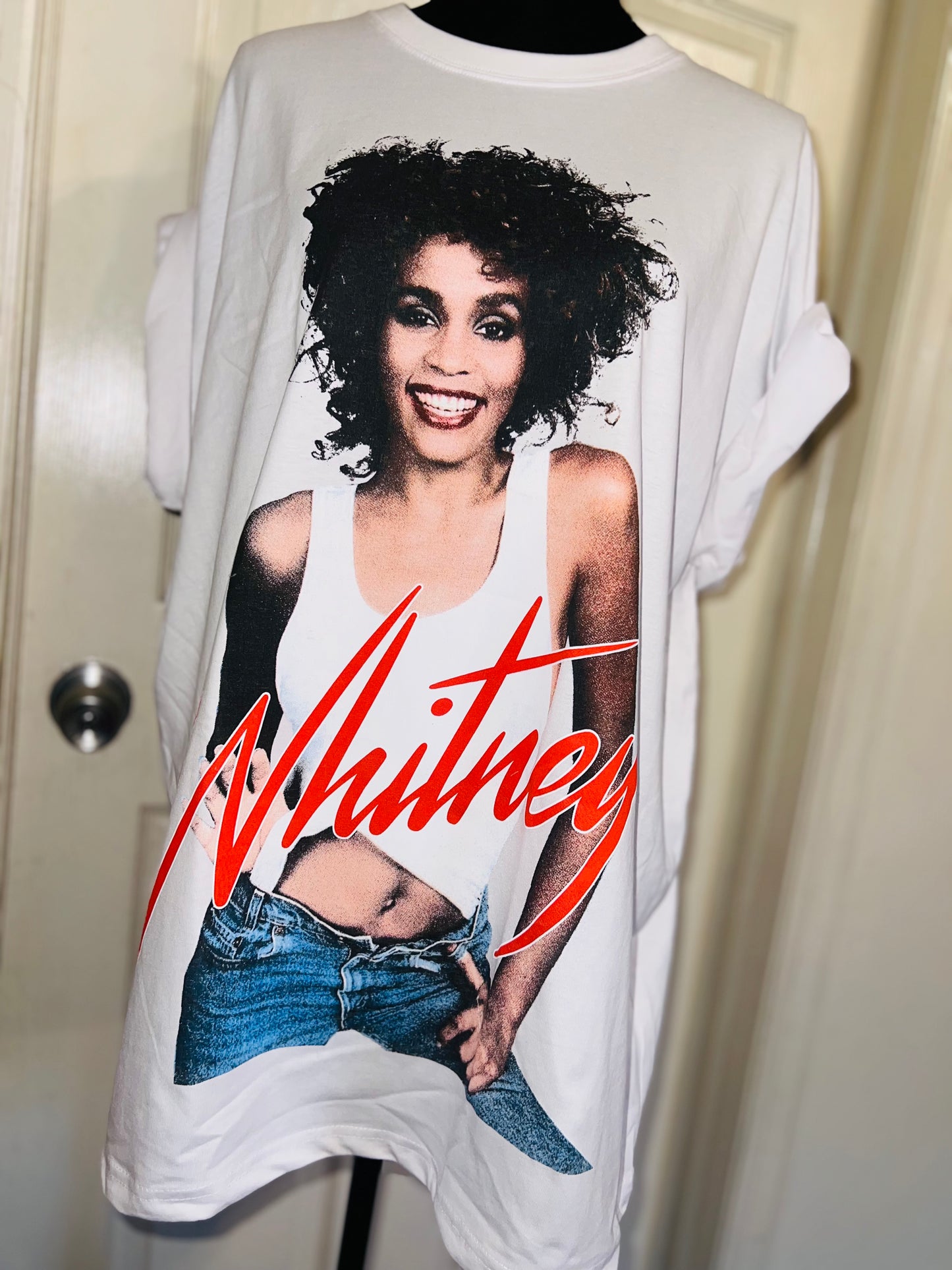 Whitney Houston Oversized Distressed Tee