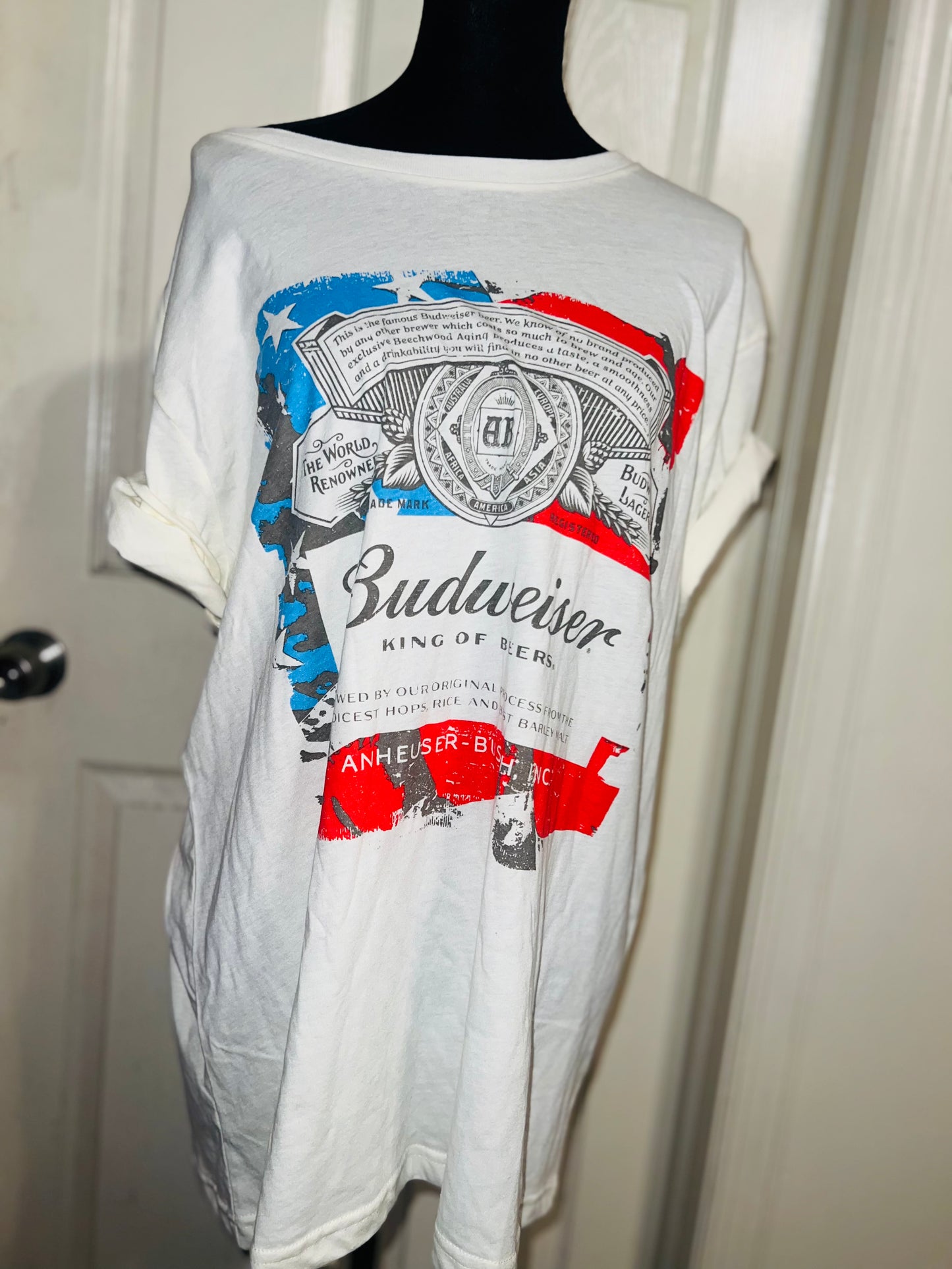 Budweiser USA Oversized Distressed Tee
