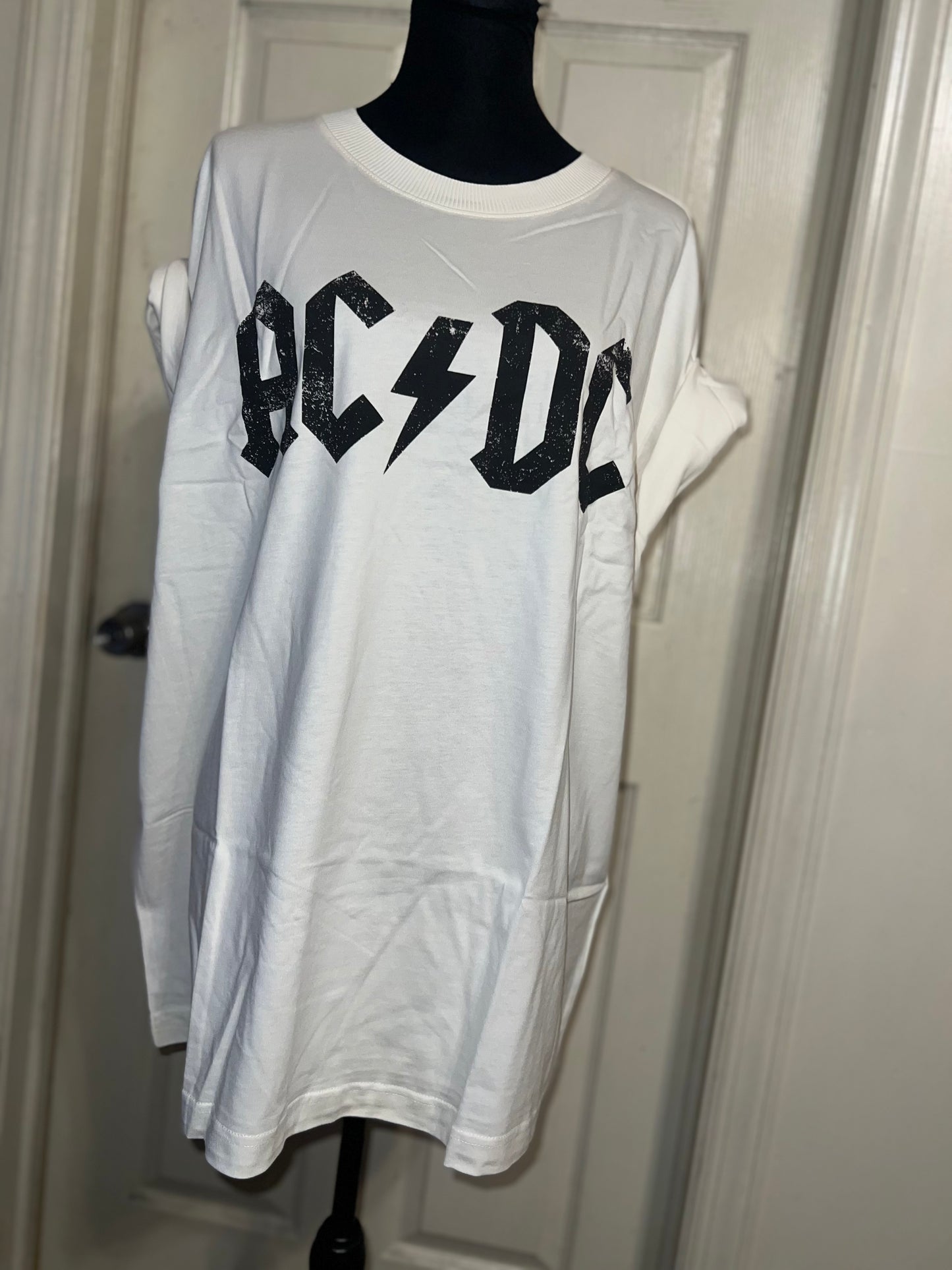AC/DC Oversized Distressed Tee