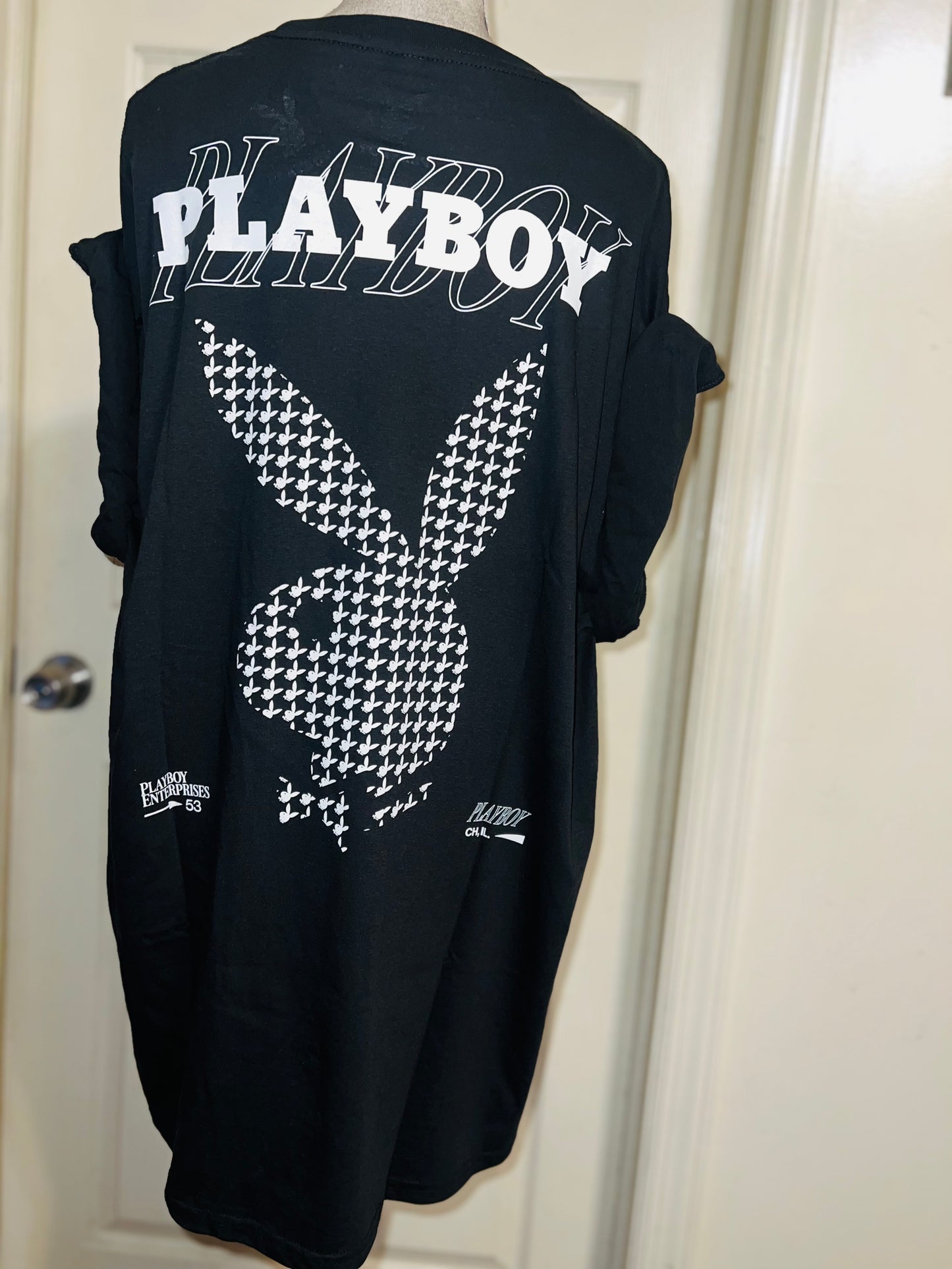 Playboy Double Sides Oversized Distressed Tee