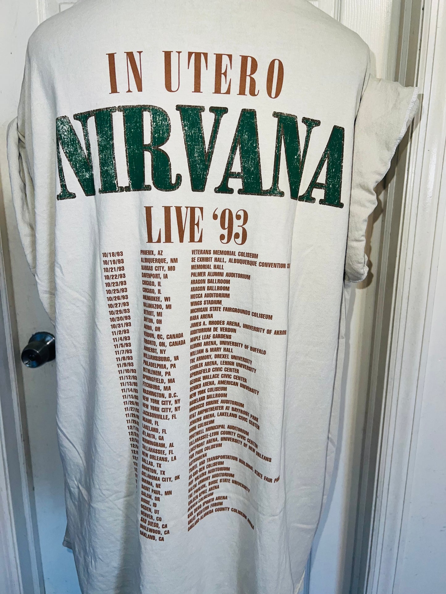 Nirvana Double Sided Oversized Distressed Tee