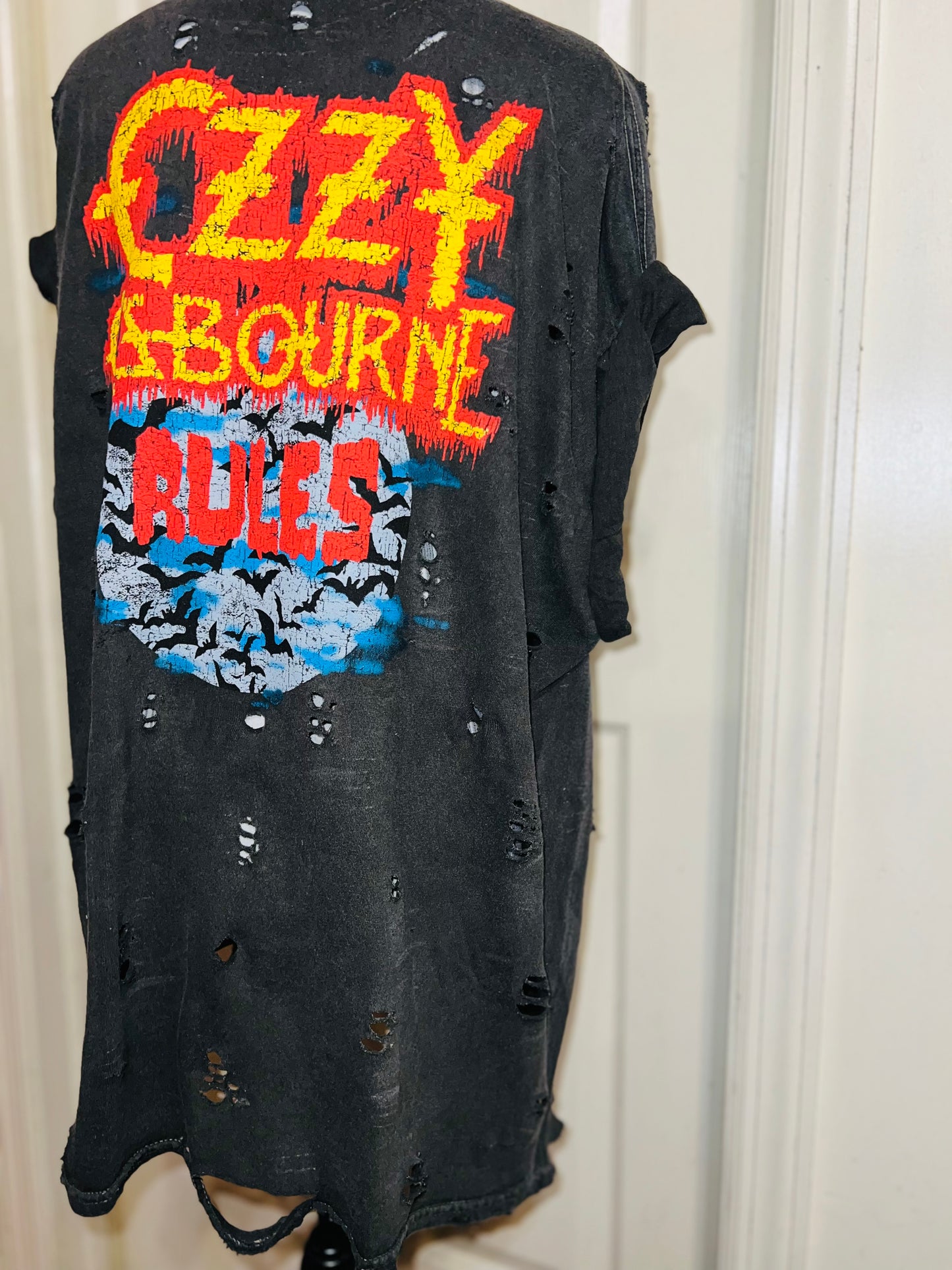 Ozzy Osbourne Double Sided Oversized Distressed Tee
