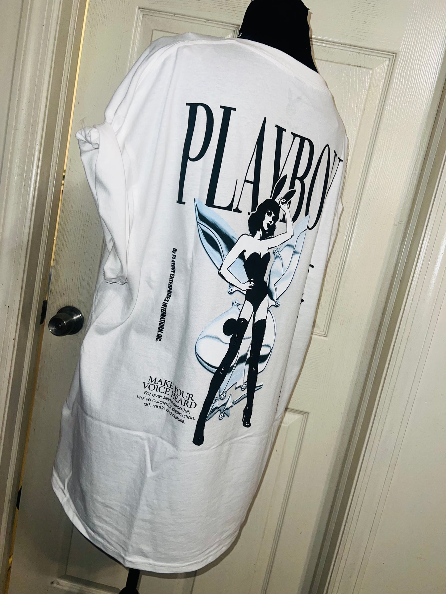 Playboy Double Sided Oversized Distressed Tee
