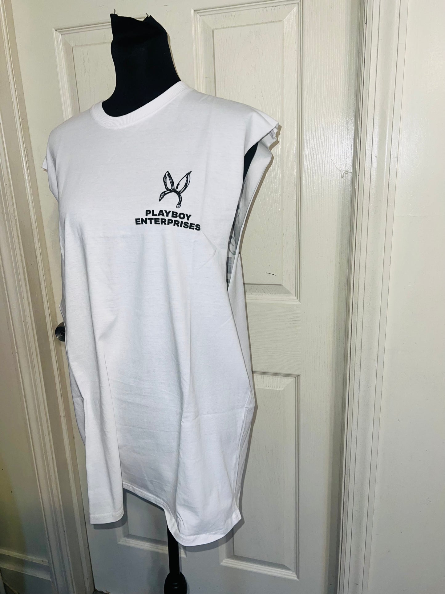 Playboy Double Sided Oversized Distressed Tank