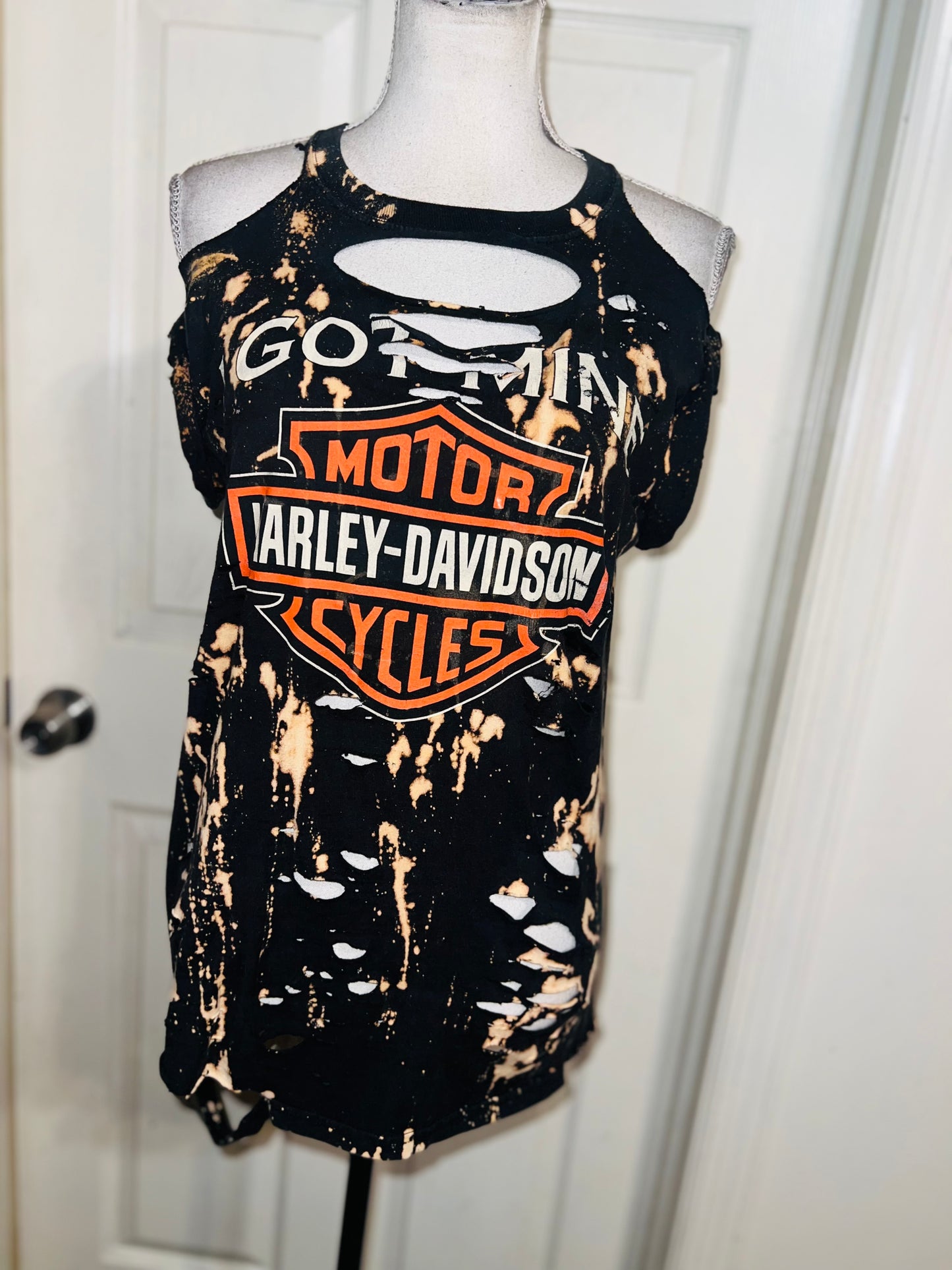 Harley Davidson Bleached Double Sided Distressed Tee