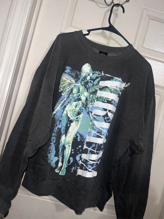 Nirvana Oversized Distressed Crewneck Sweatshirt