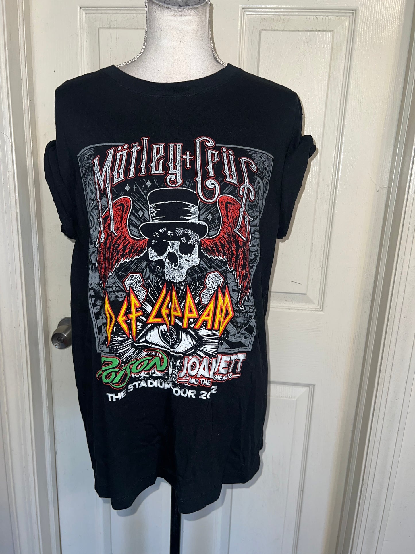 Motley Crue, Def Leppard, Poison, and Joan Jett Double Sided Oversized Tee