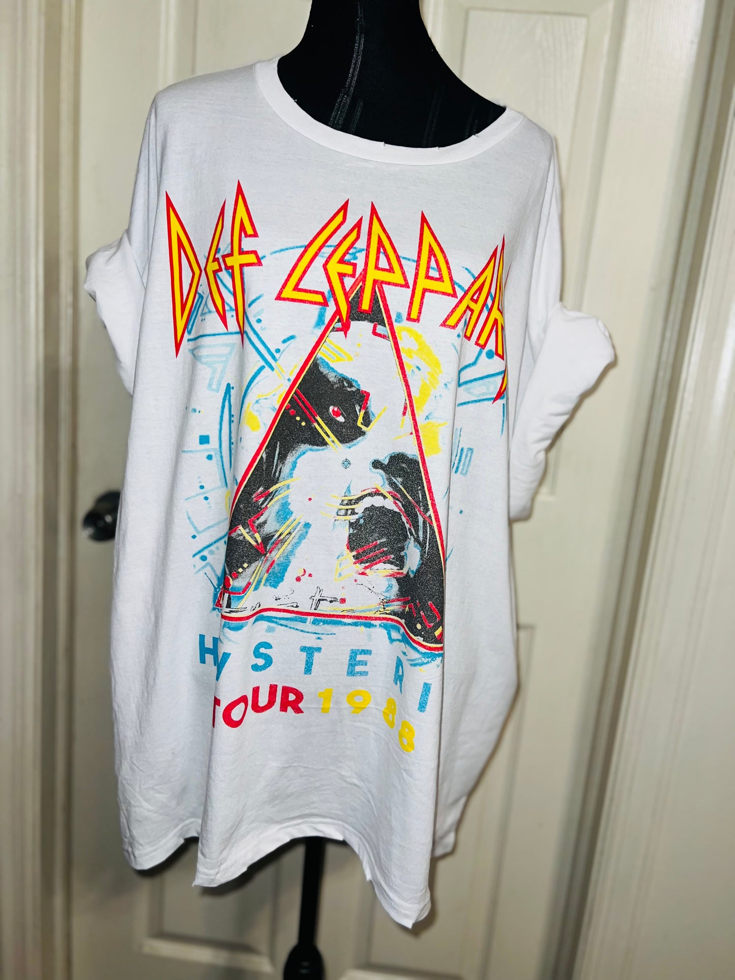 Def Leppard Double Sided Oversized Distressed Tee