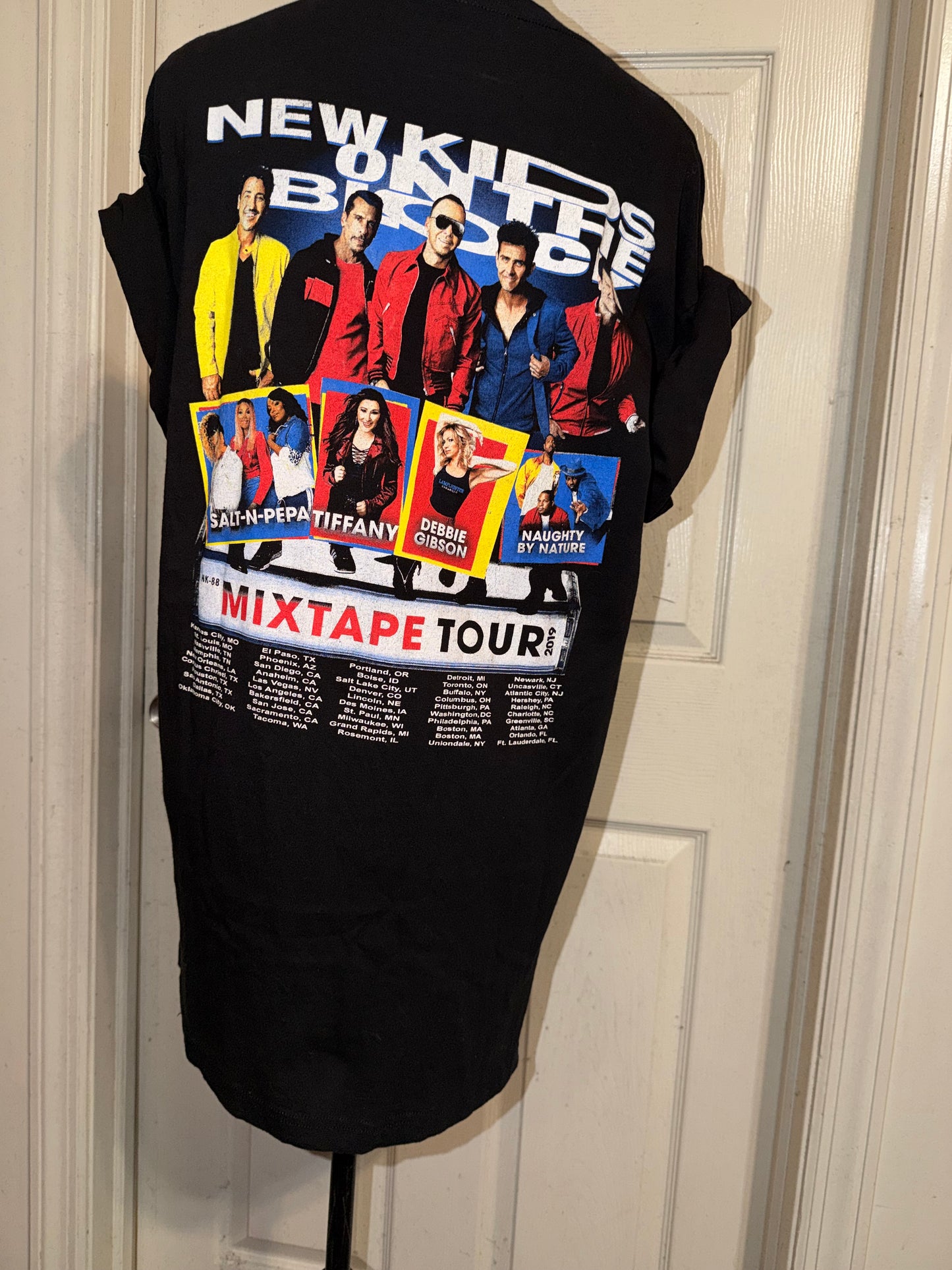 New Kids on the Block Double Sided Oversized Distressed Tee