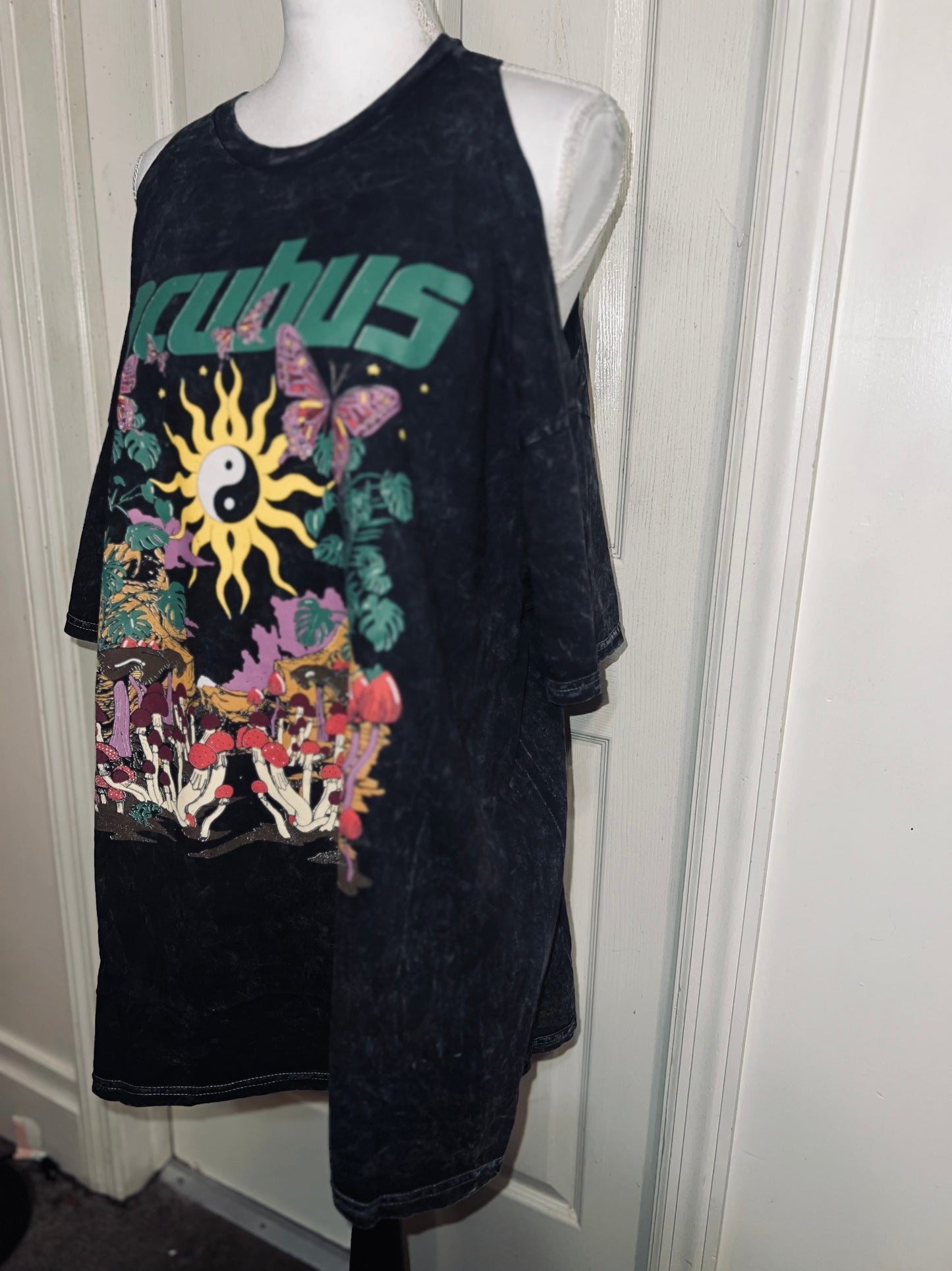 Incubus Oversized Distressed Cut Out Tee