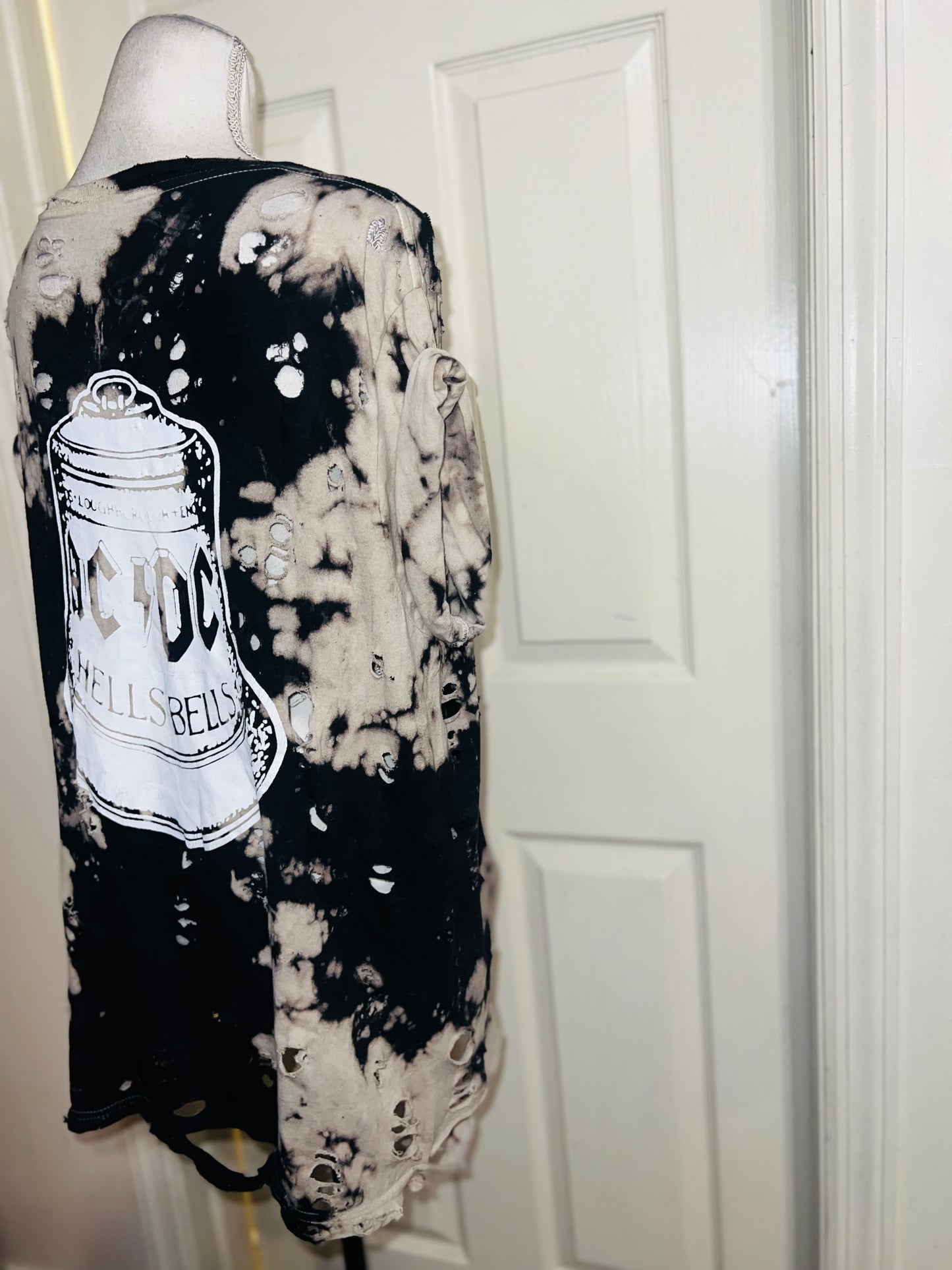 AC/DC Double Sided Oversized Distressed Tee