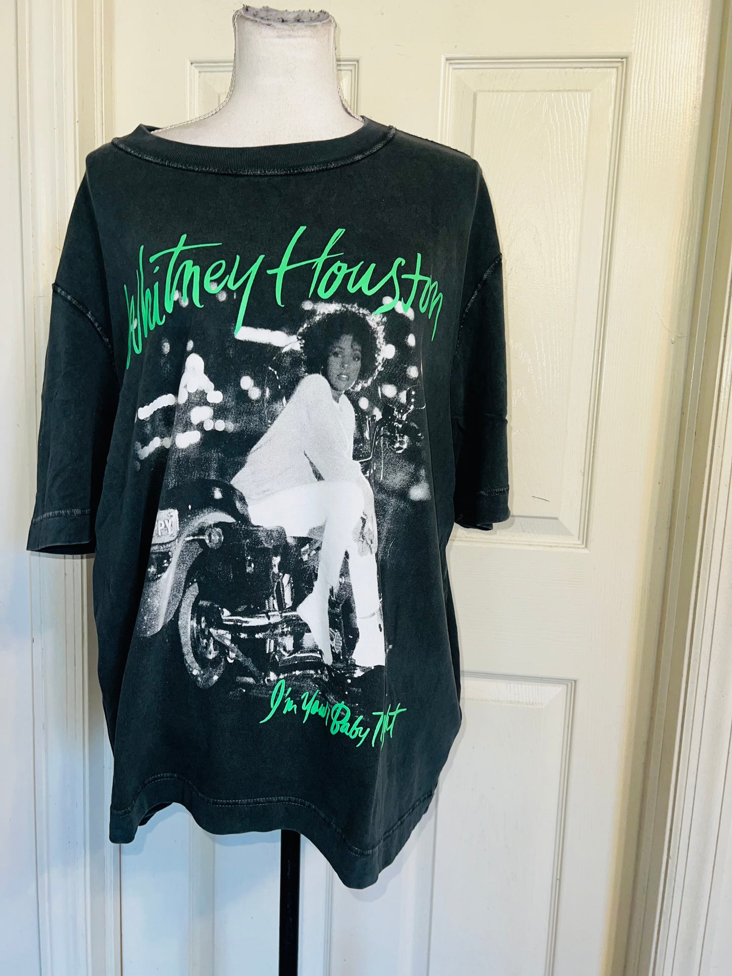 Whitney Houston Double Sided Oversized Distressed Tee