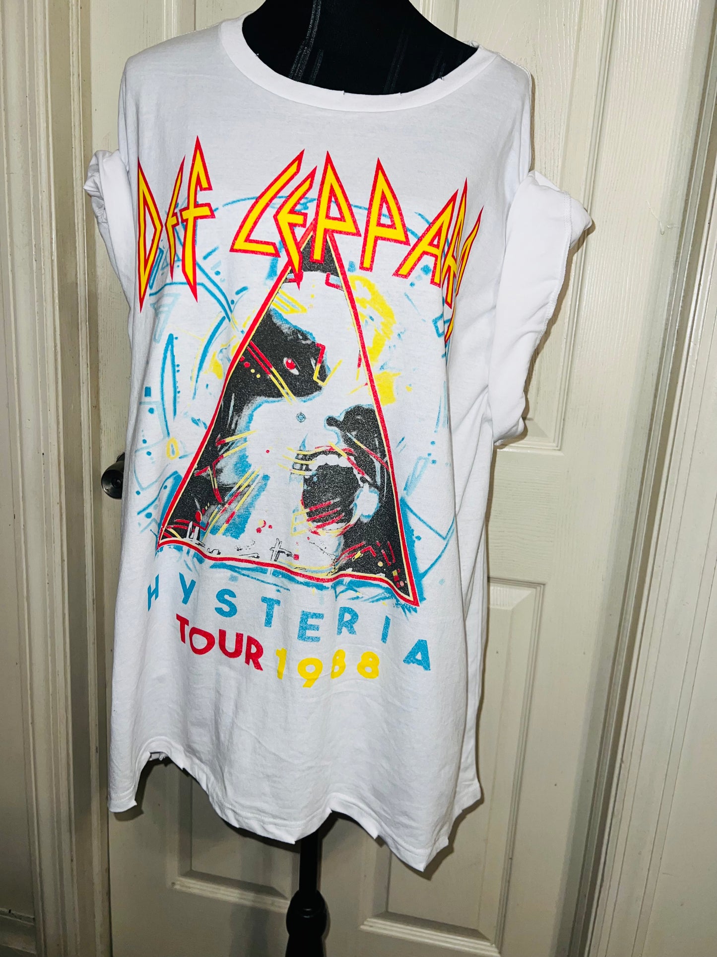 Def Leppard Double Sided Oversized Distressed Tee