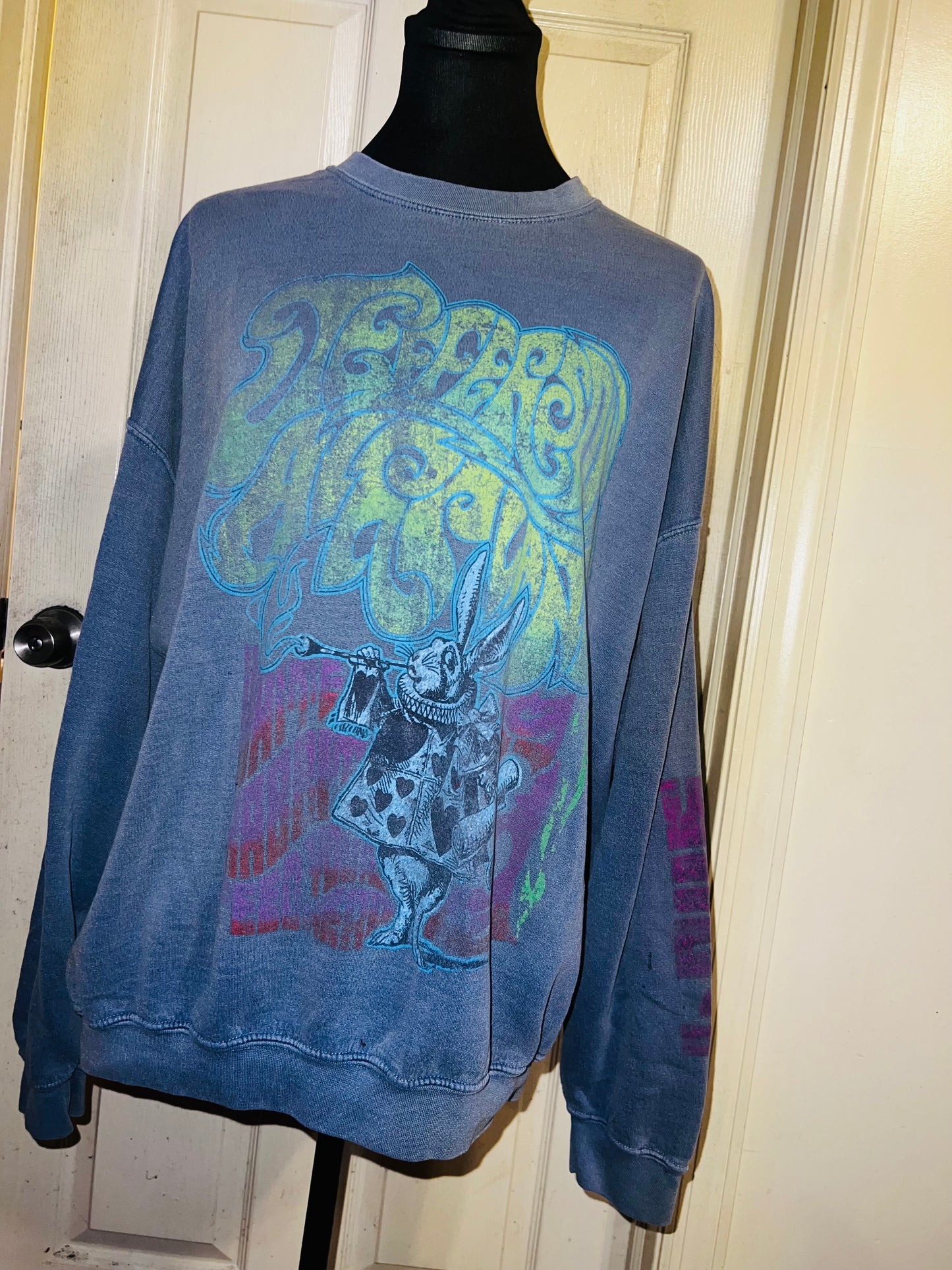 Jefferson Airplane Oversized Distressed Sweatshirt