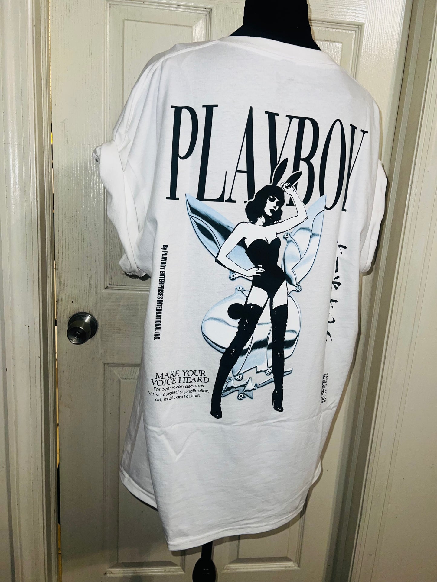 Playboy Double Sided Oversized Distressed Tee