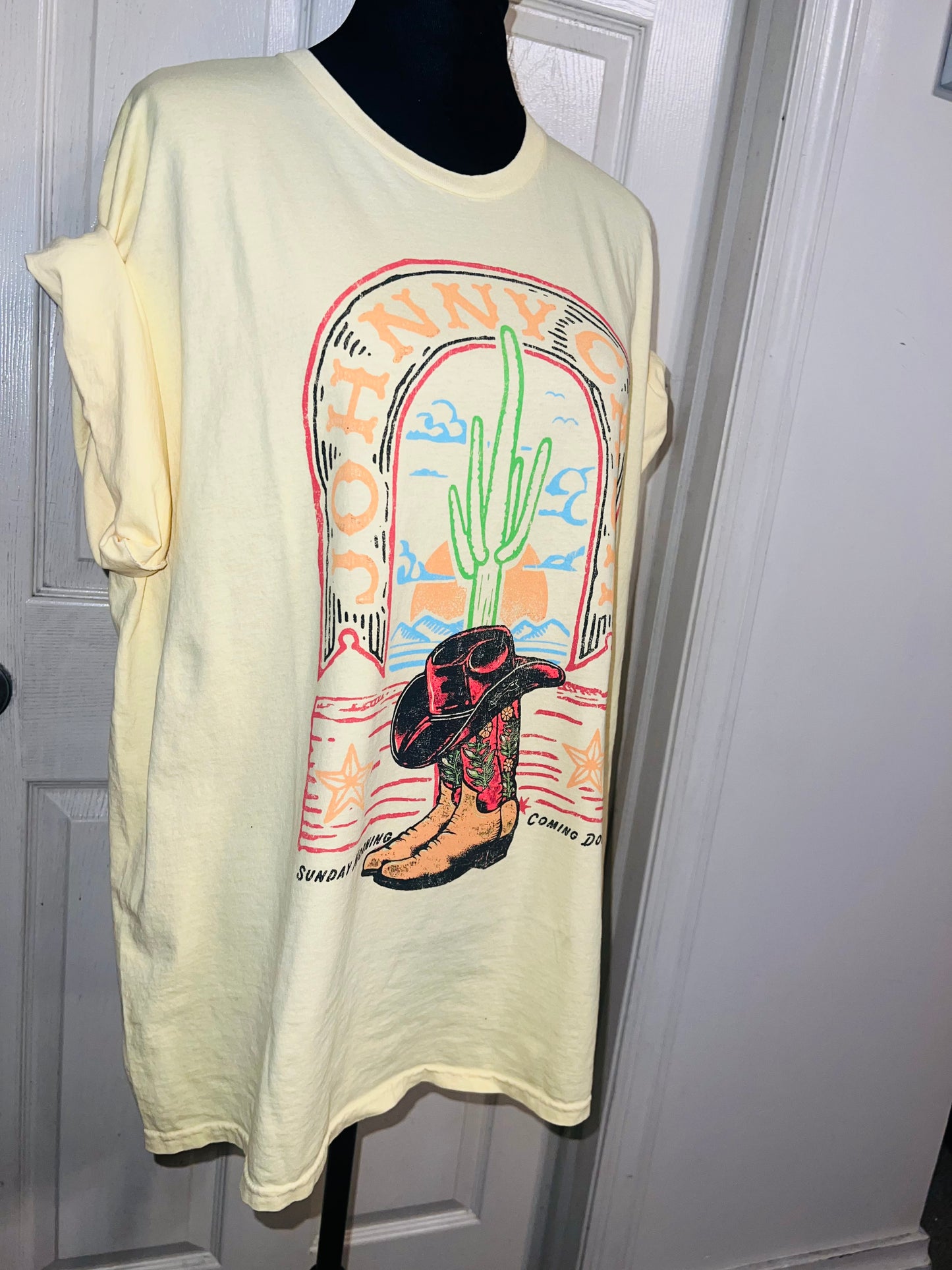 Johnny Cash Oversized Distressed Tee