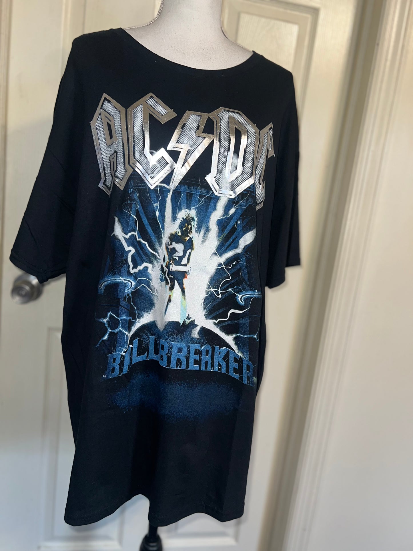 AC/DC Double Sided Oversized Distressed Tee