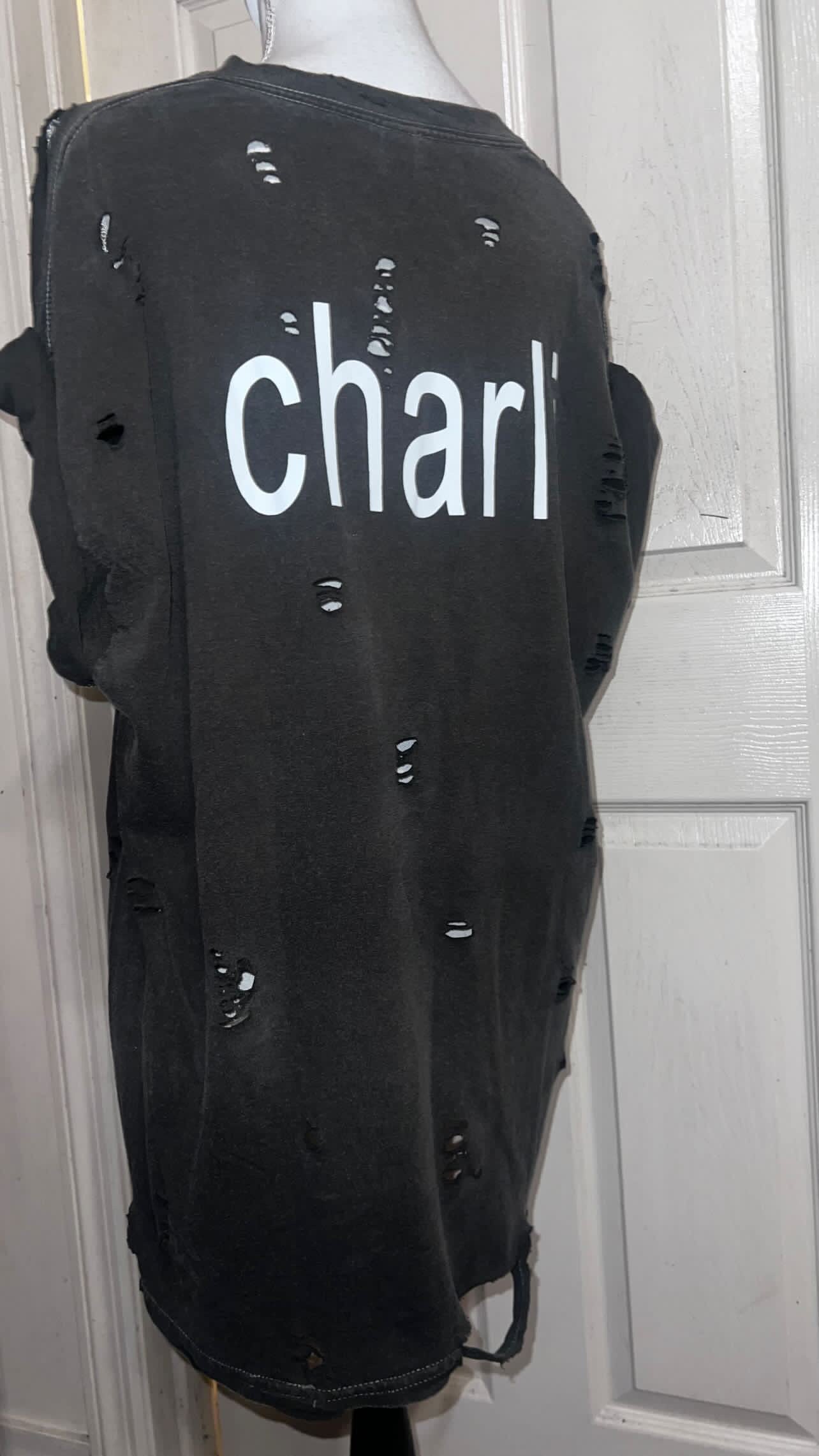 Charli XCX brat Double Sided Oversized Distressed Tee