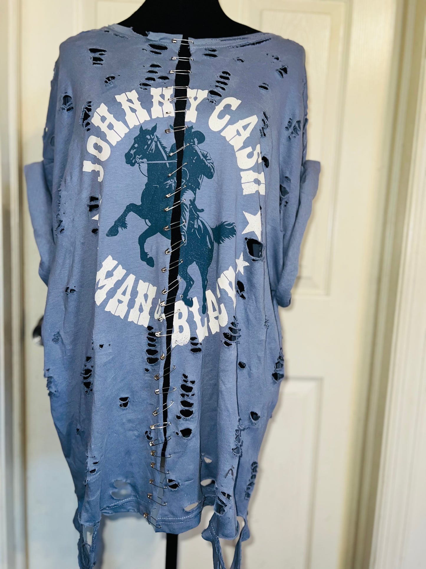 Johnny Cash Split Oversized Distressed Tee