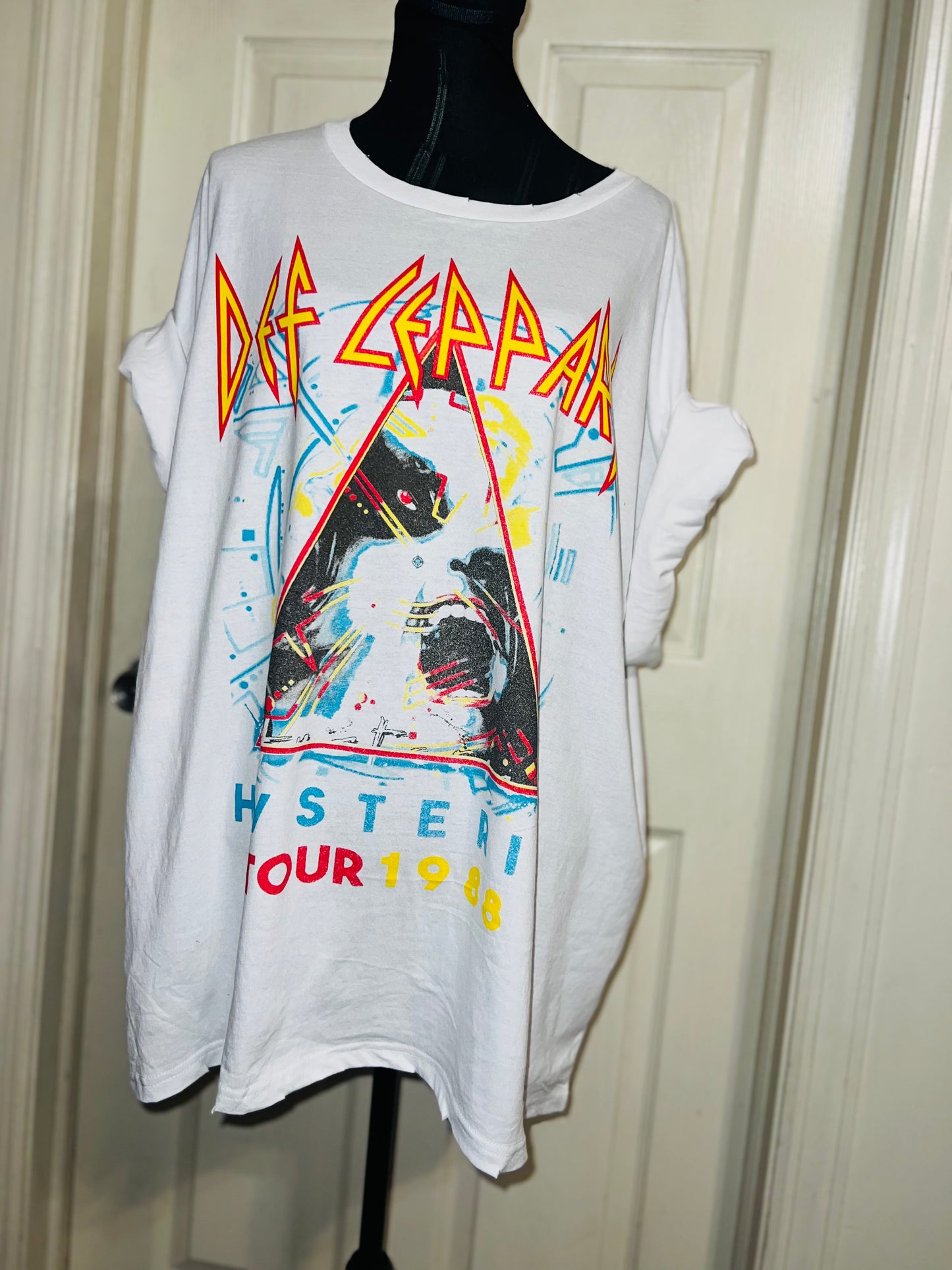 Def Leppard Double Sided Oversized Distressed Tee