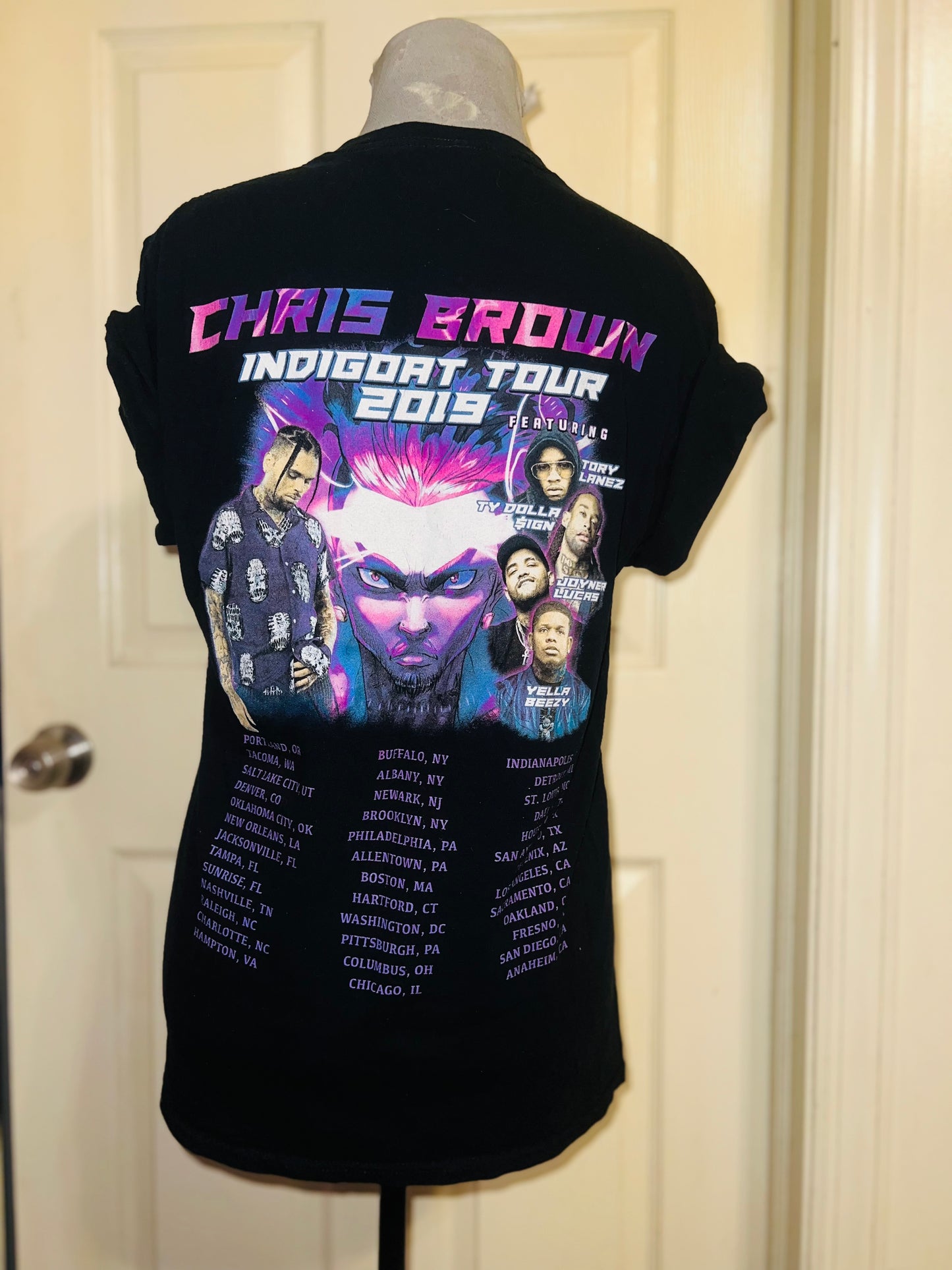 Chris Brown 2019 Double Sided Tour Distressed Tee