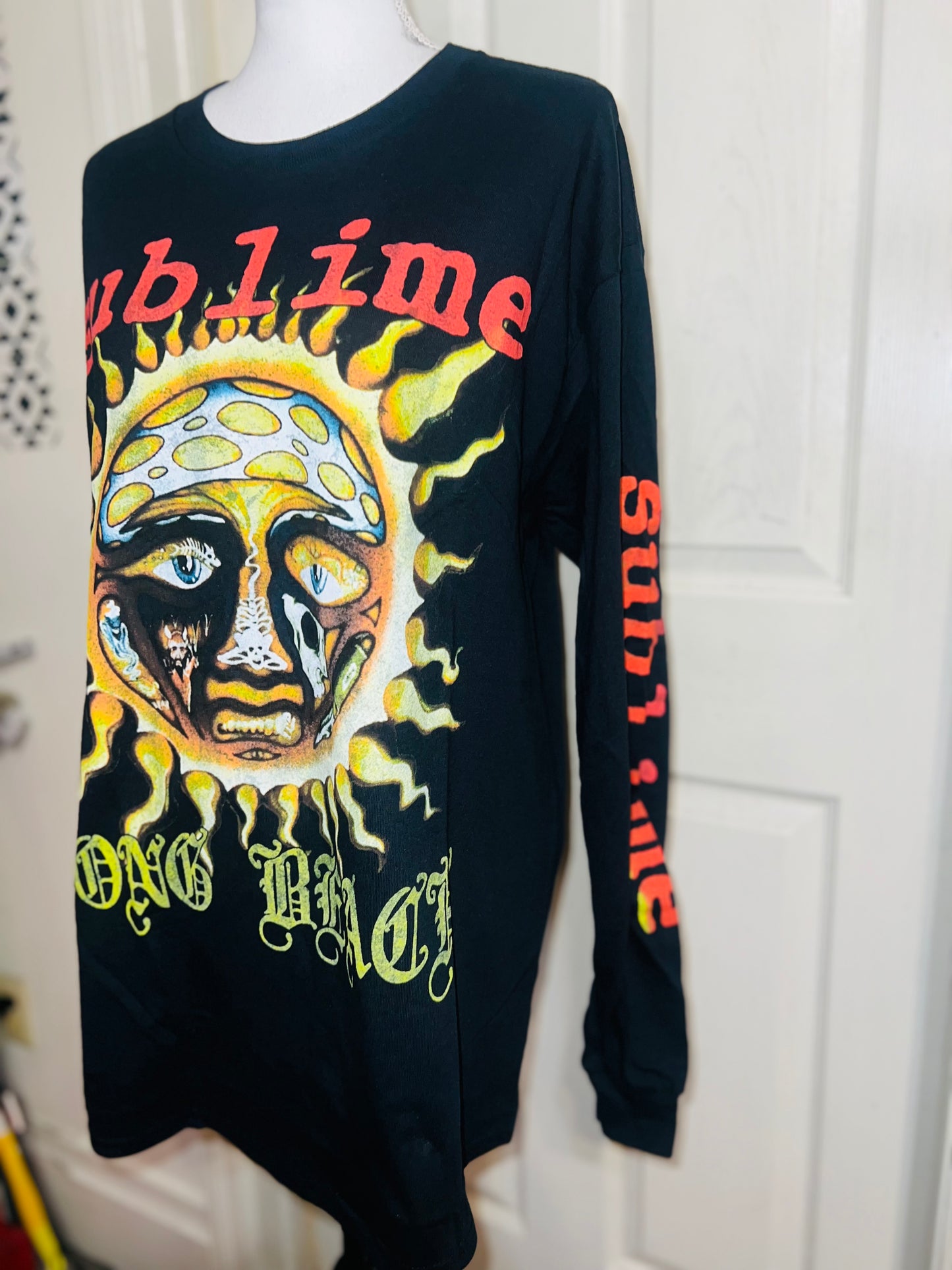 Sublime Oversized Distressed Long Sleeve Tee