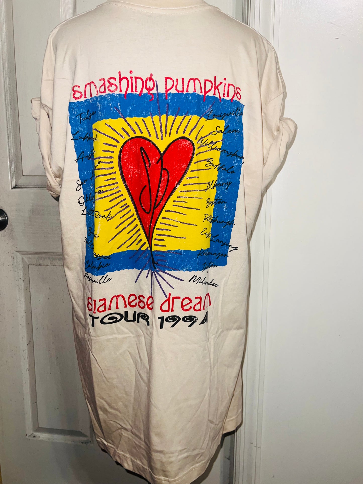 The Smashing Pumpkins Double Sided Oversized Distressed Tee