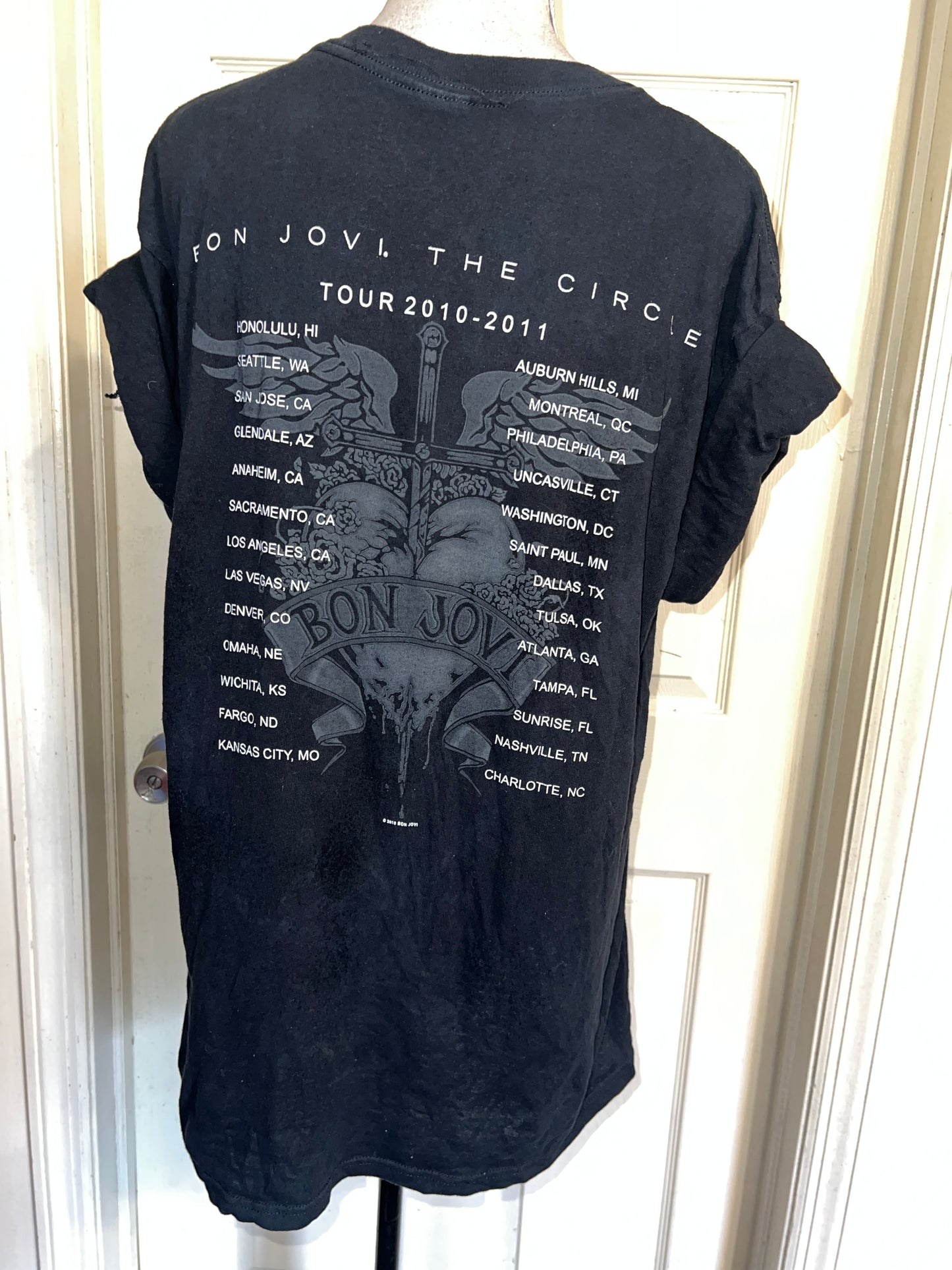 Bon Jovi Double Sided Oversized Distressed Tee